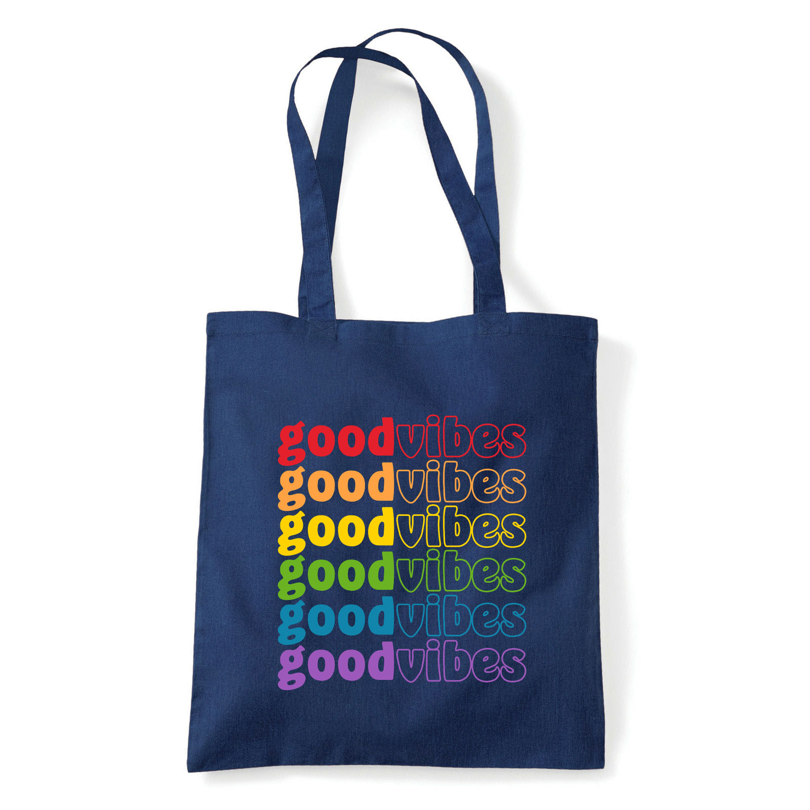 good vibes szivárvány Sötétkék Shopper Vászontáska