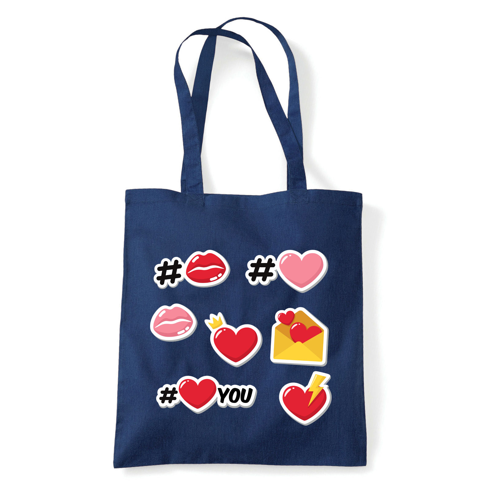 lips and hearts Sötétkék Shopper Vászontáska