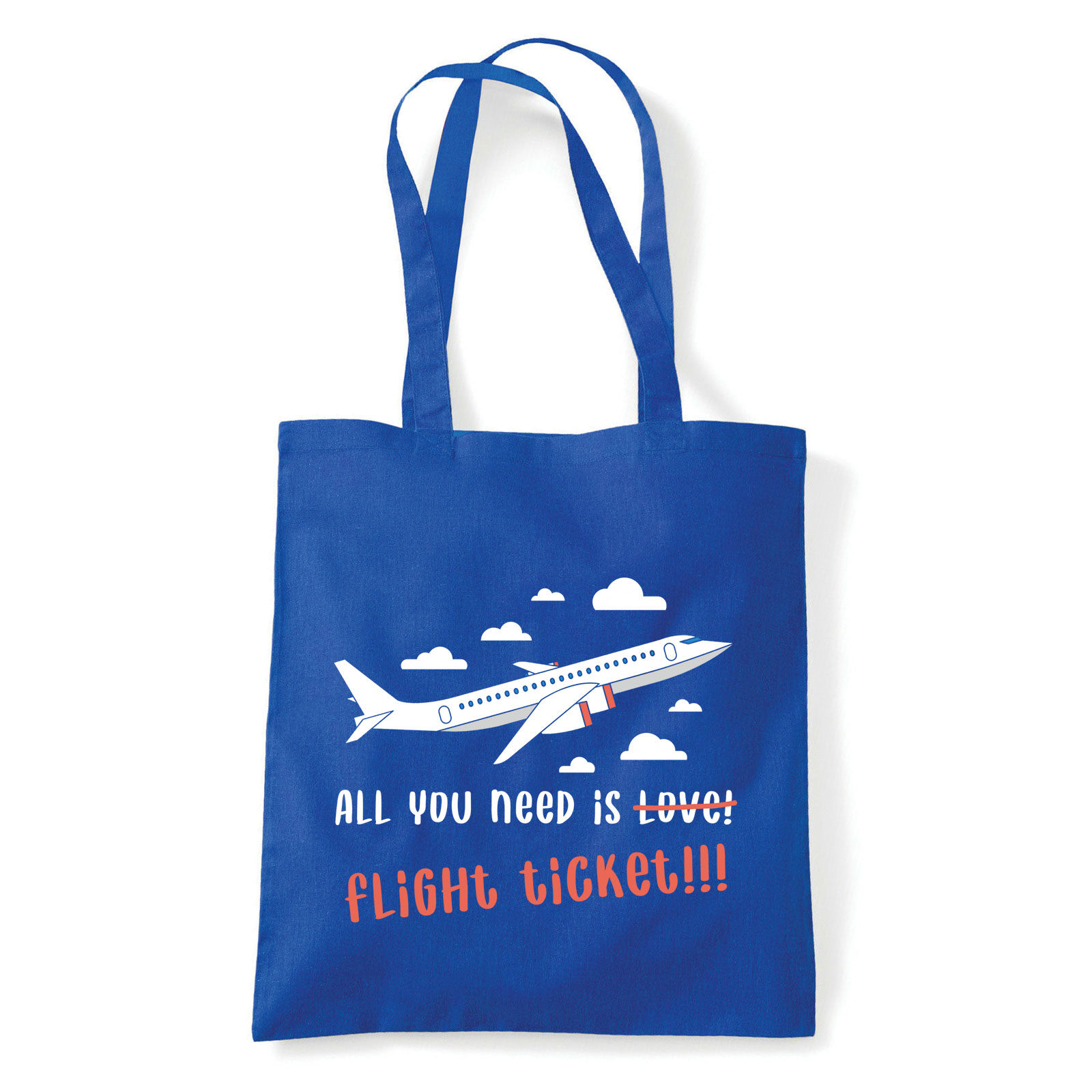utazás repülés repülő flight ticket travel Kék Shopper Vászontáska