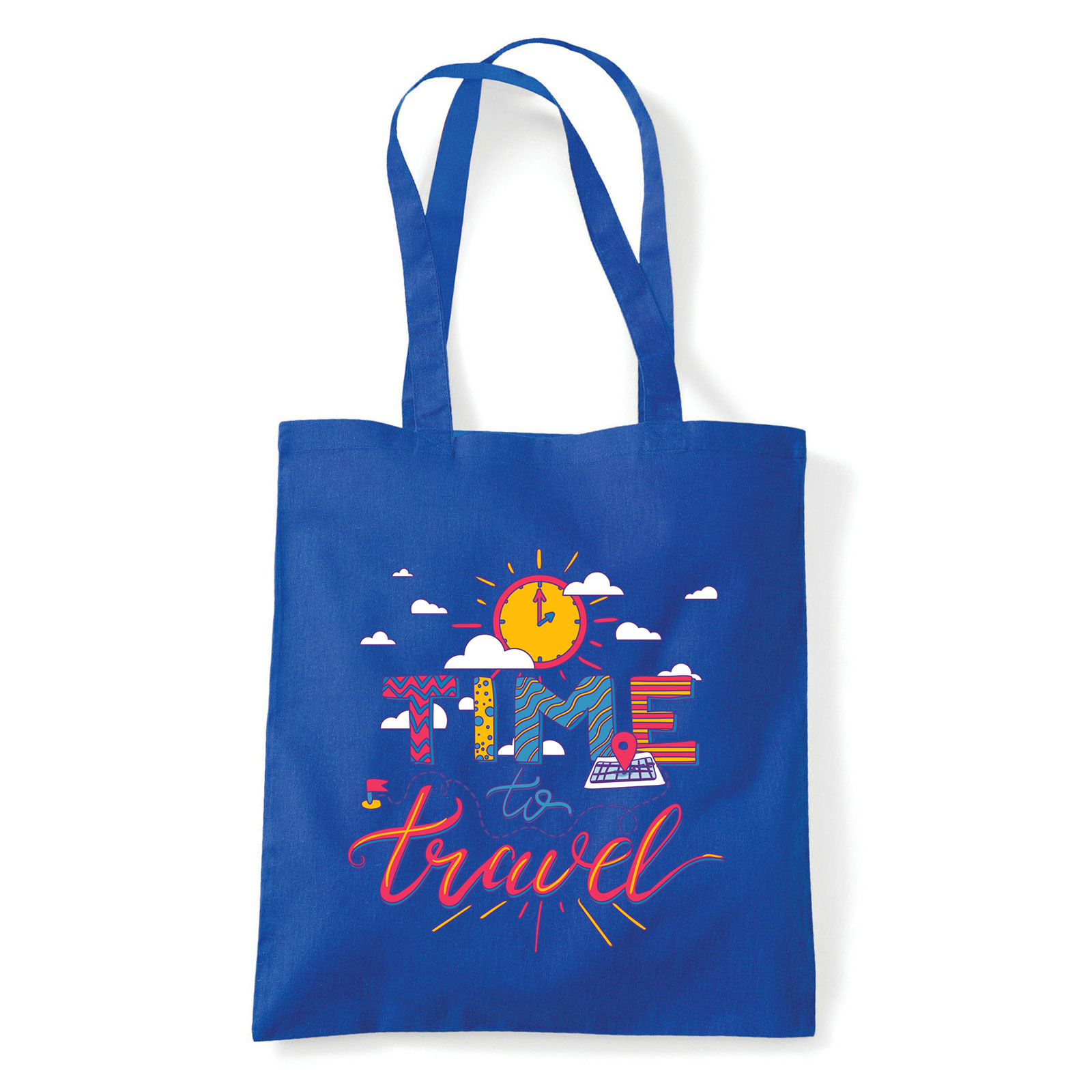 Time To Travel utazás  Kék Shopper Vászontáska