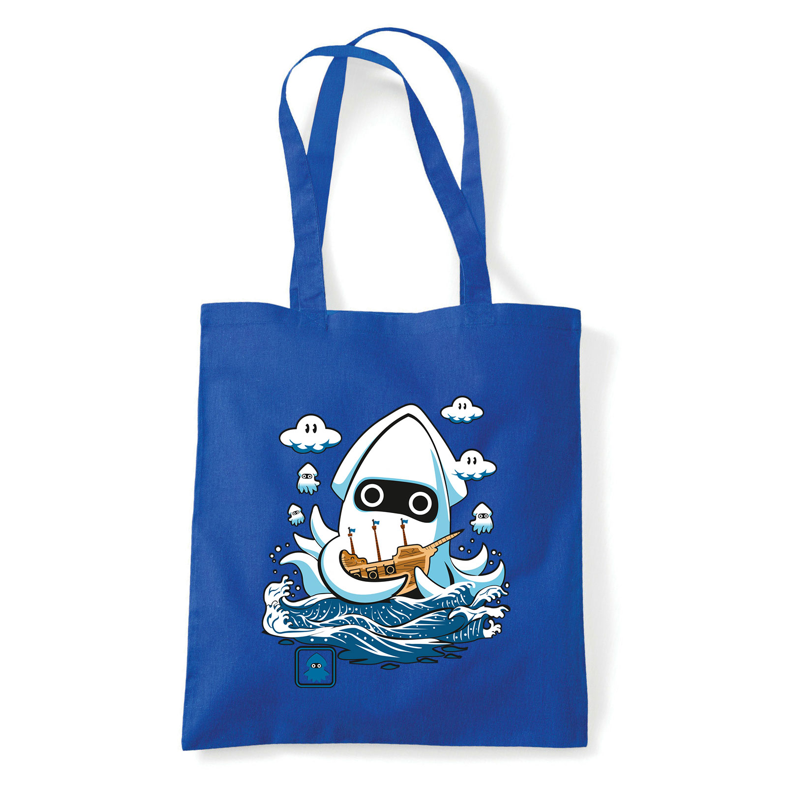 super mario octopus Kék Shopper Vászontáska