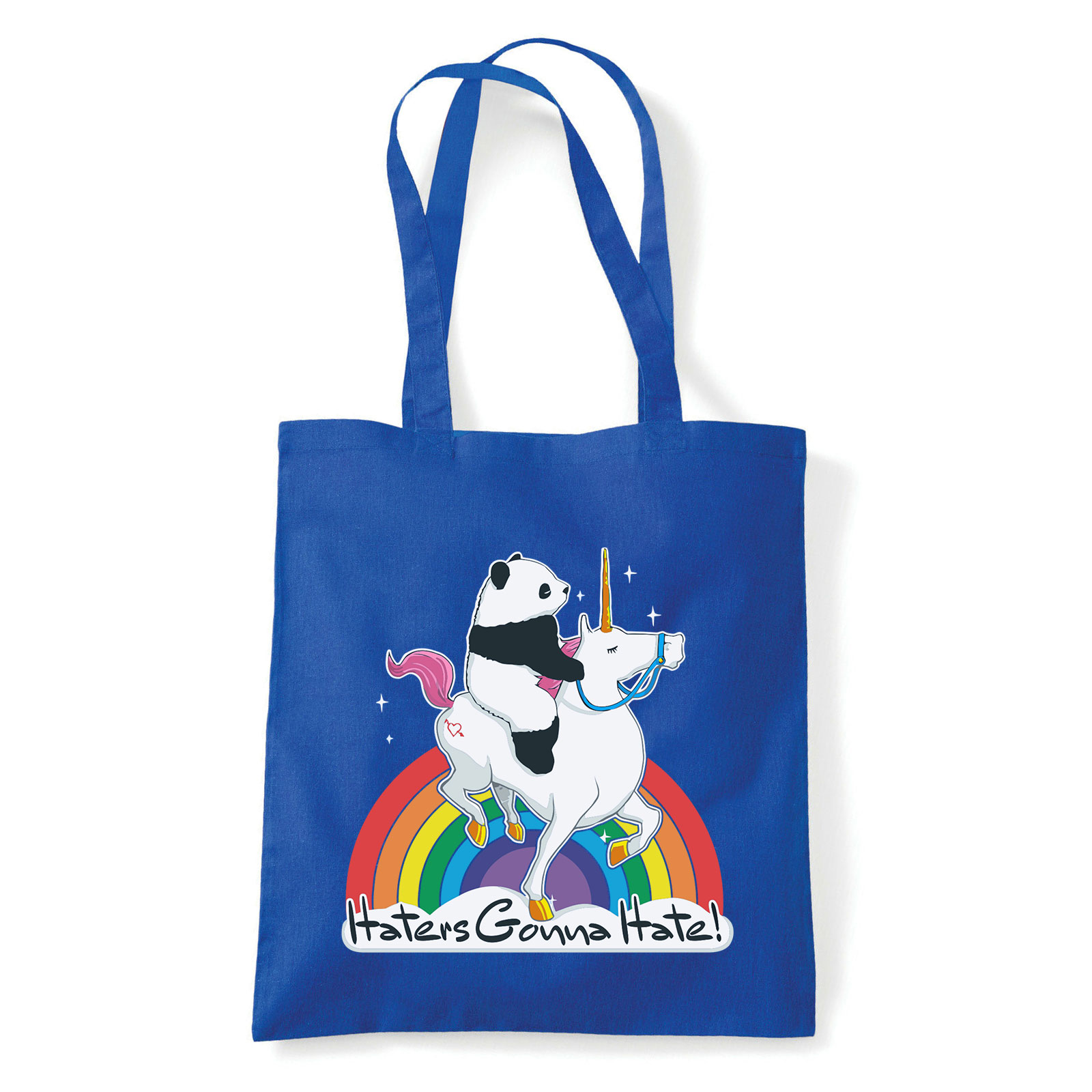 haters gonna hatte unikornis panda Kék Shopper Vászontáska