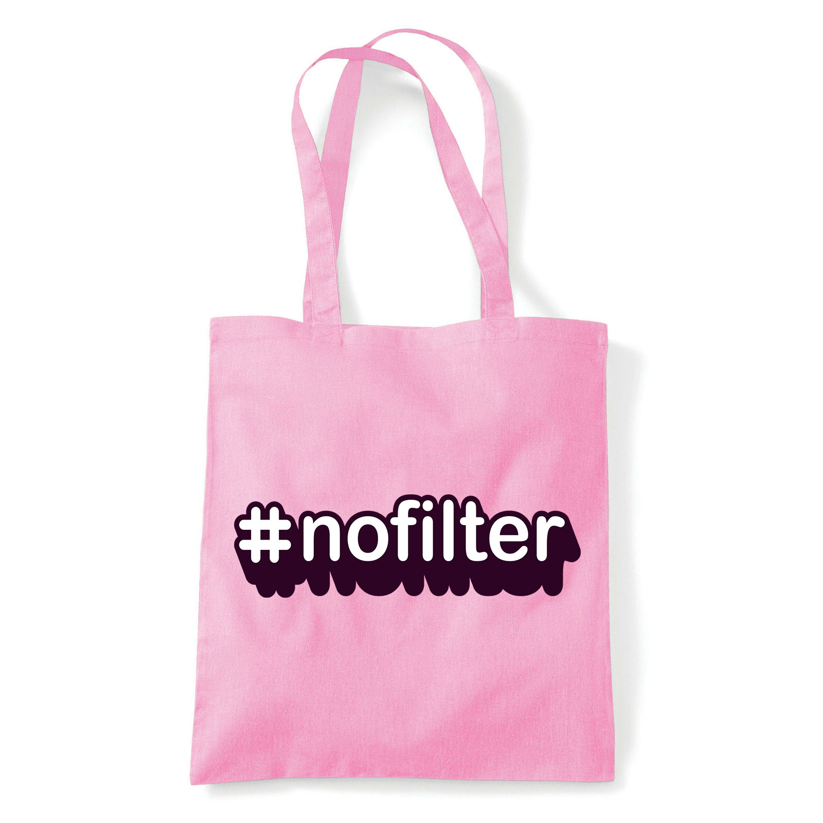 nofilter hashtag hessteg Rózsaszín Shopper Vászontáska