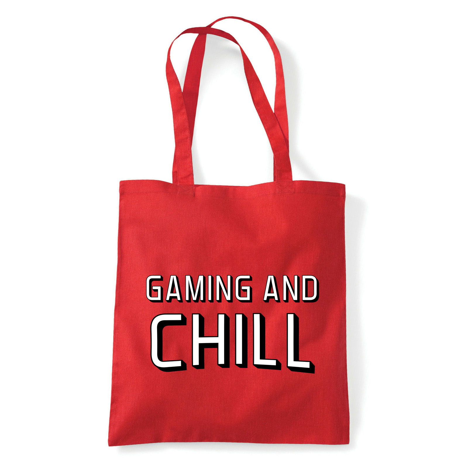 Gaming And Chill Gamer Piros Shopper Vászontáska
