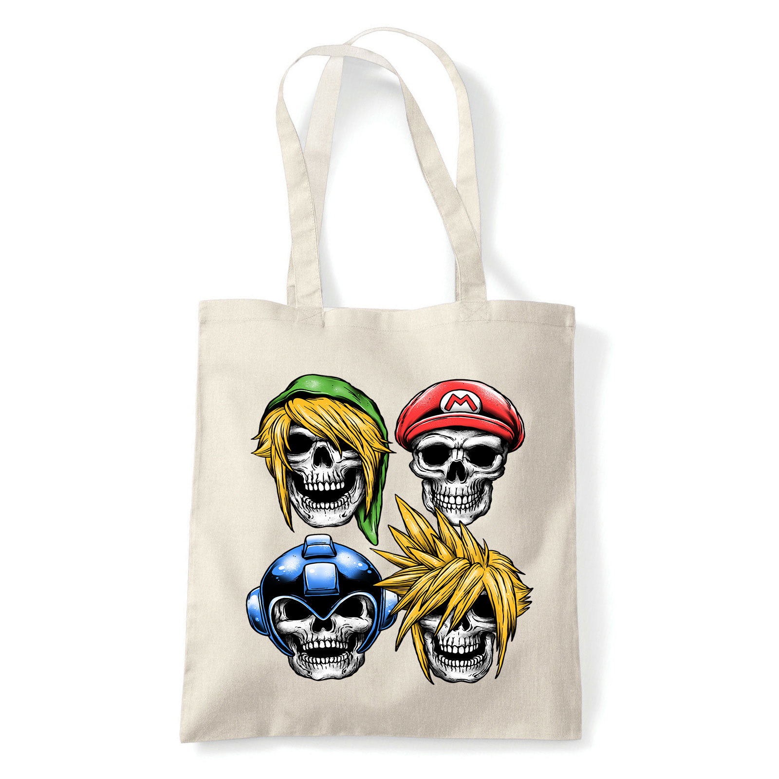 Gamer Koponyák mario link megamen son goku Homok Shopper Vászontáska