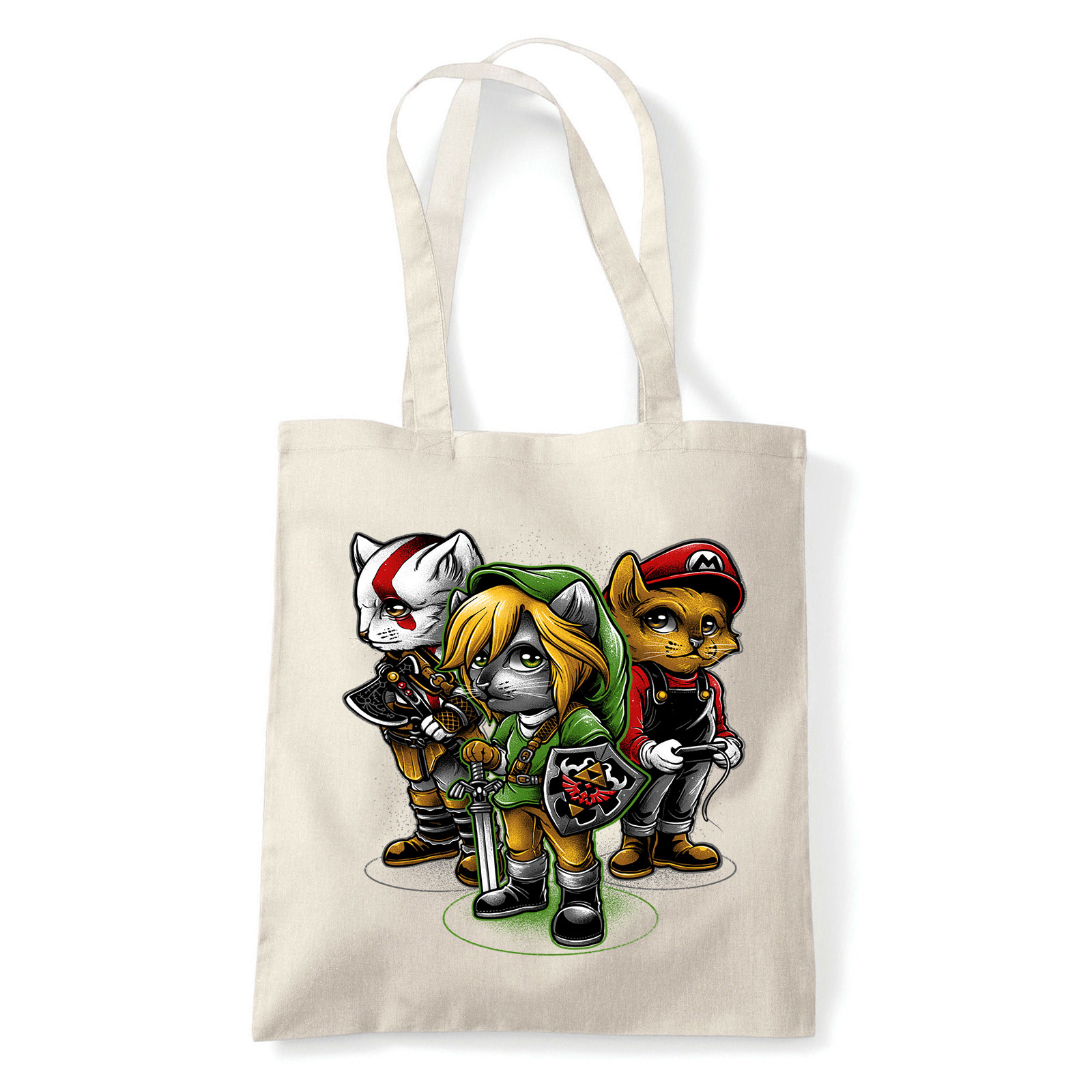 zelda link mario macska macskás cica cicás Homok Shopper Vászontáska