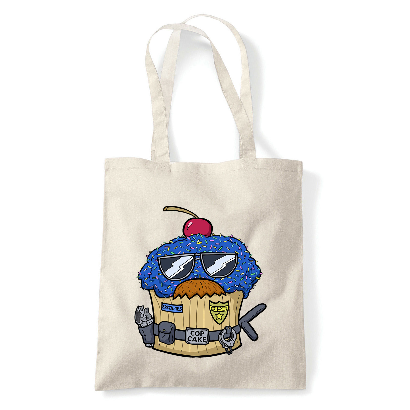 cop cake rendőr süti Homok Shopper Vászontáska