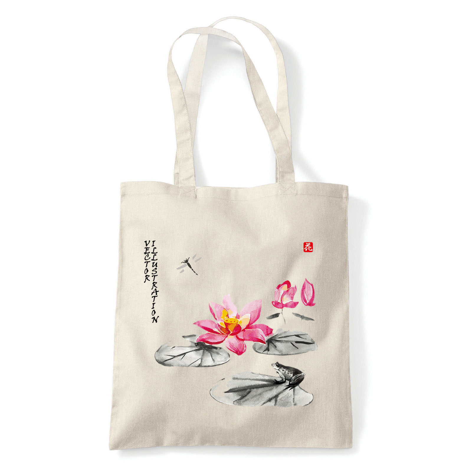 japán kert virágok Homok Shopper Vászontáska