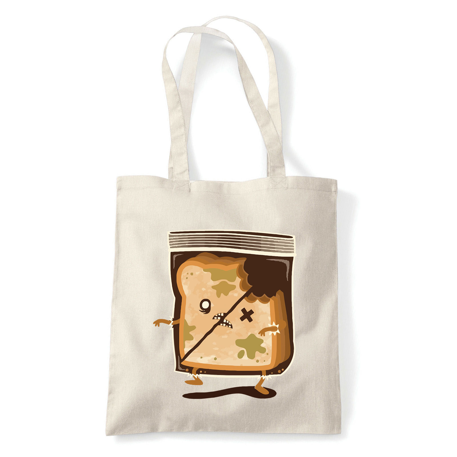 walking bread kenyér zombi humor Homok Shopper Vászontáska