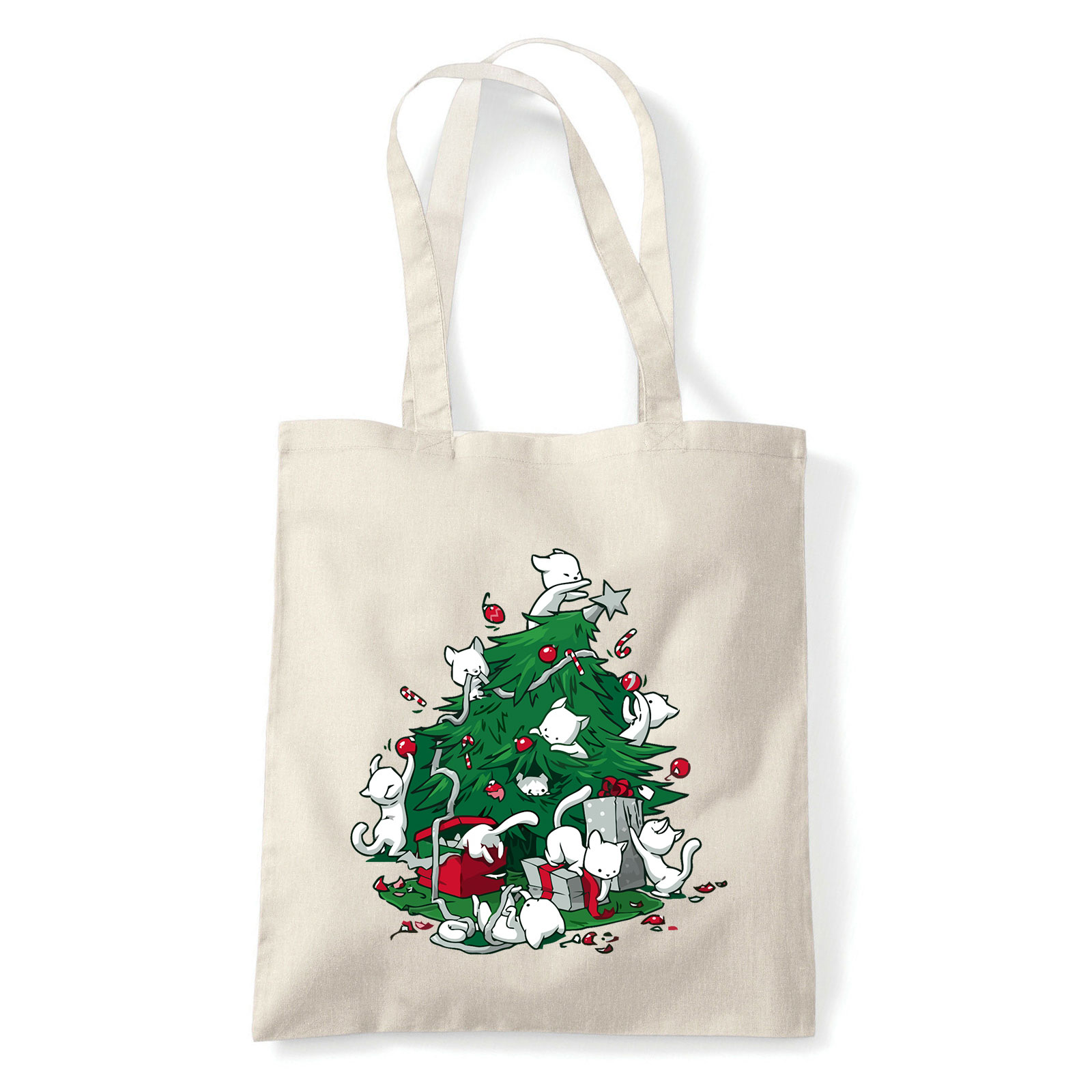 macska macskás cica cicás karácsony Homok Shopper Vászontáska