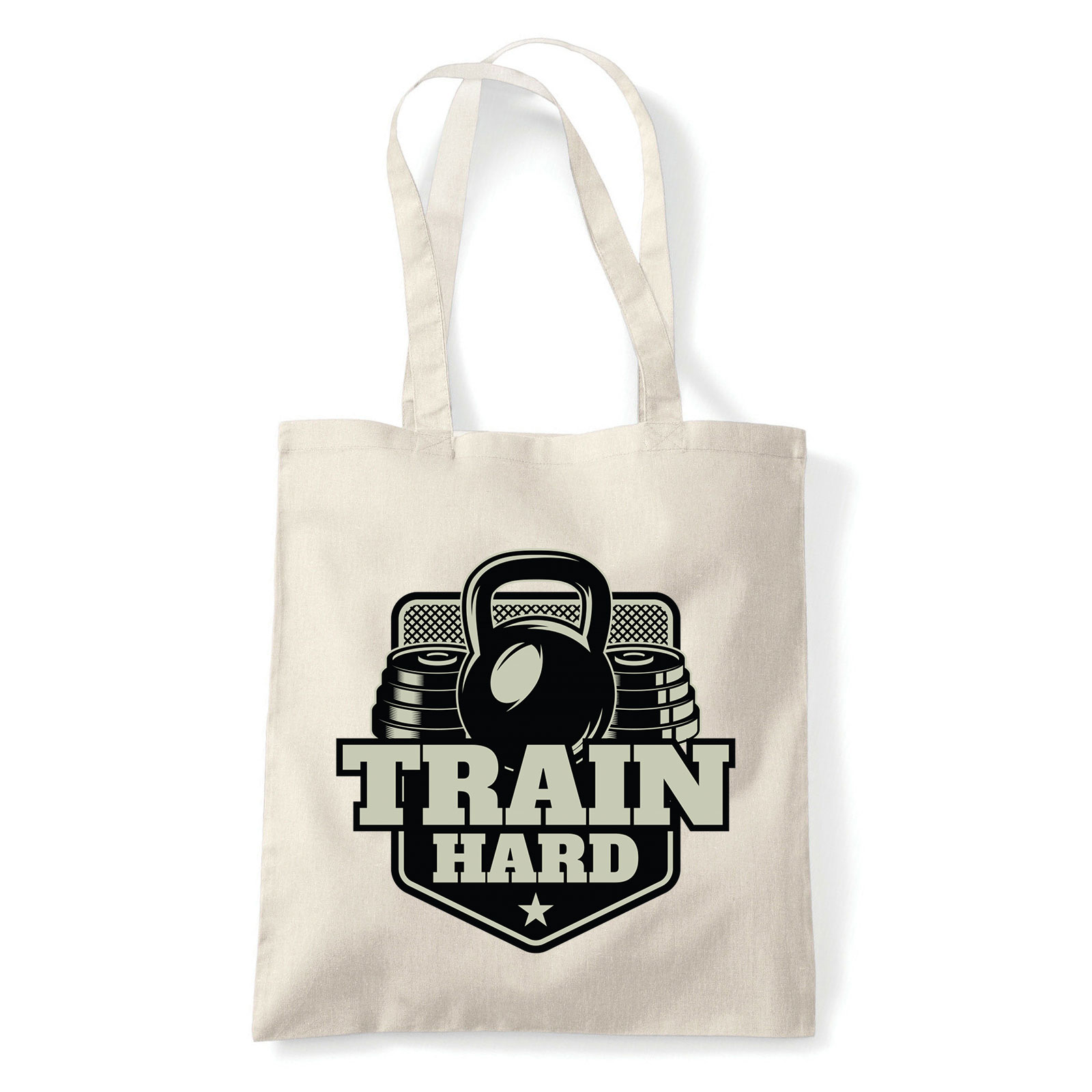 kondi kondizás train hard Homok Shopper Vászontáska