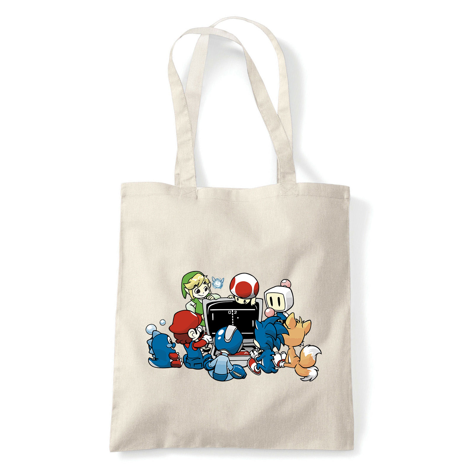 gamer sonic mario zelda megamen Homok Shopper Vászontáska