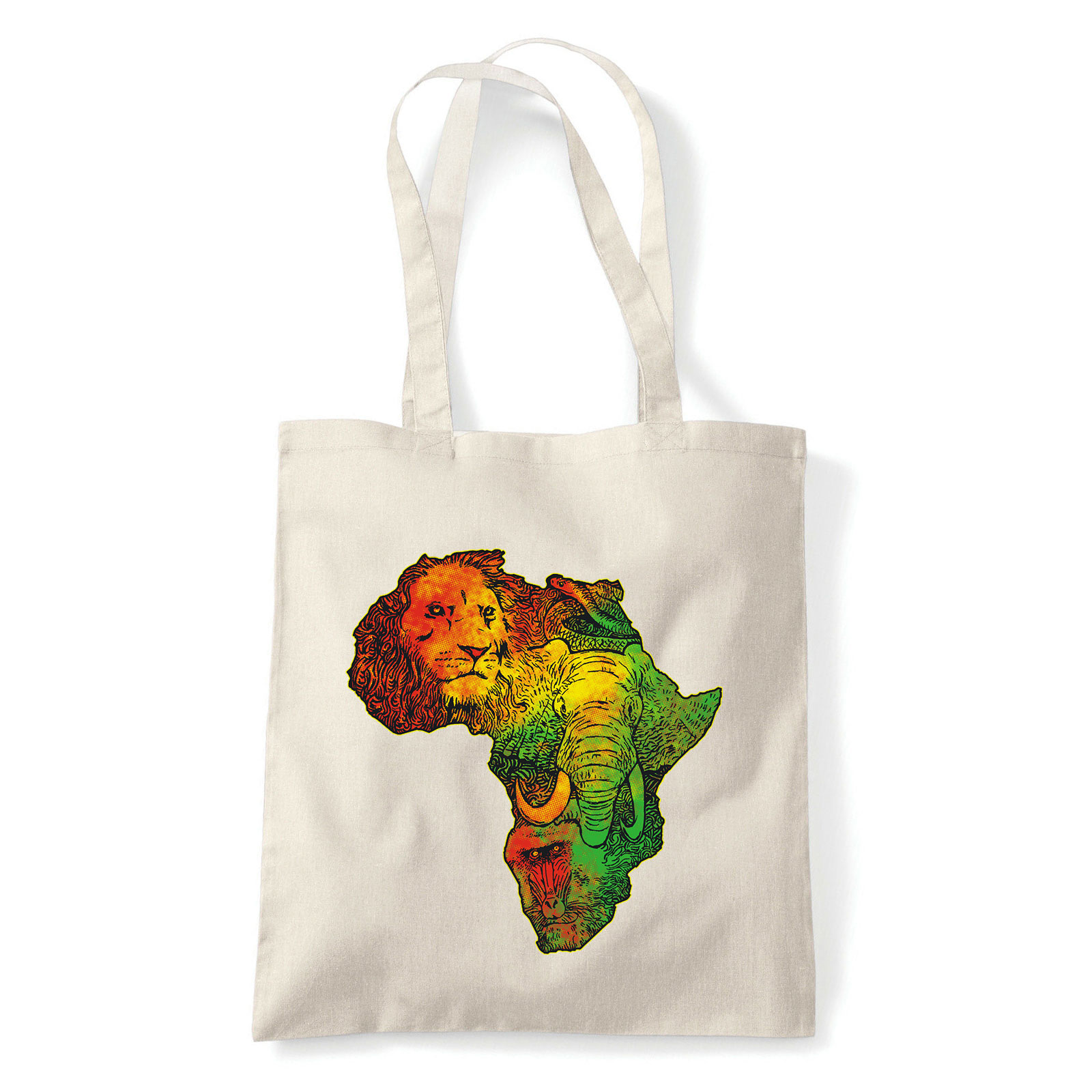Afrika állatai elefánt oroszlán Homok Shopper Vászontáska