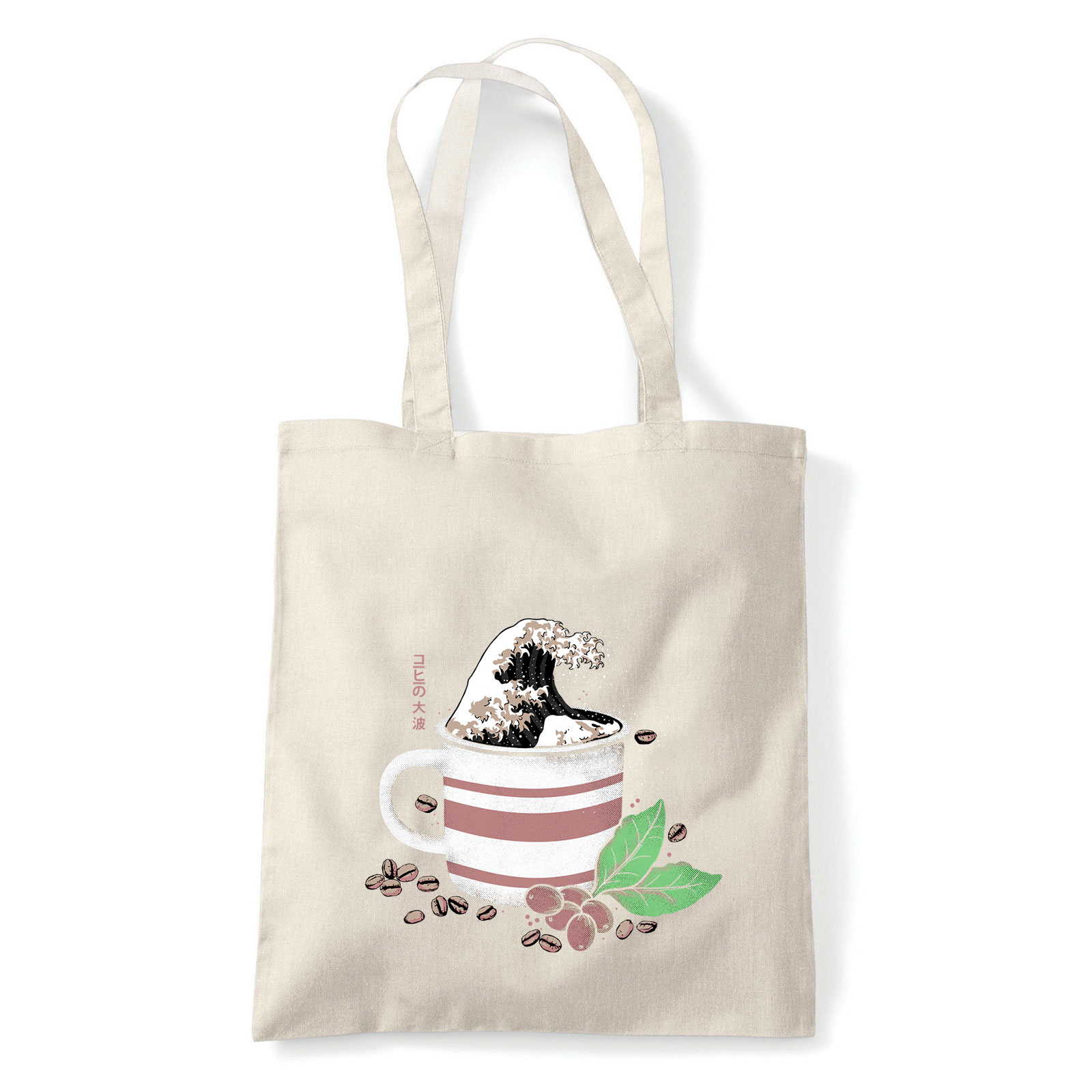kávé hullám kanagava Homok Shopper Vászontáska