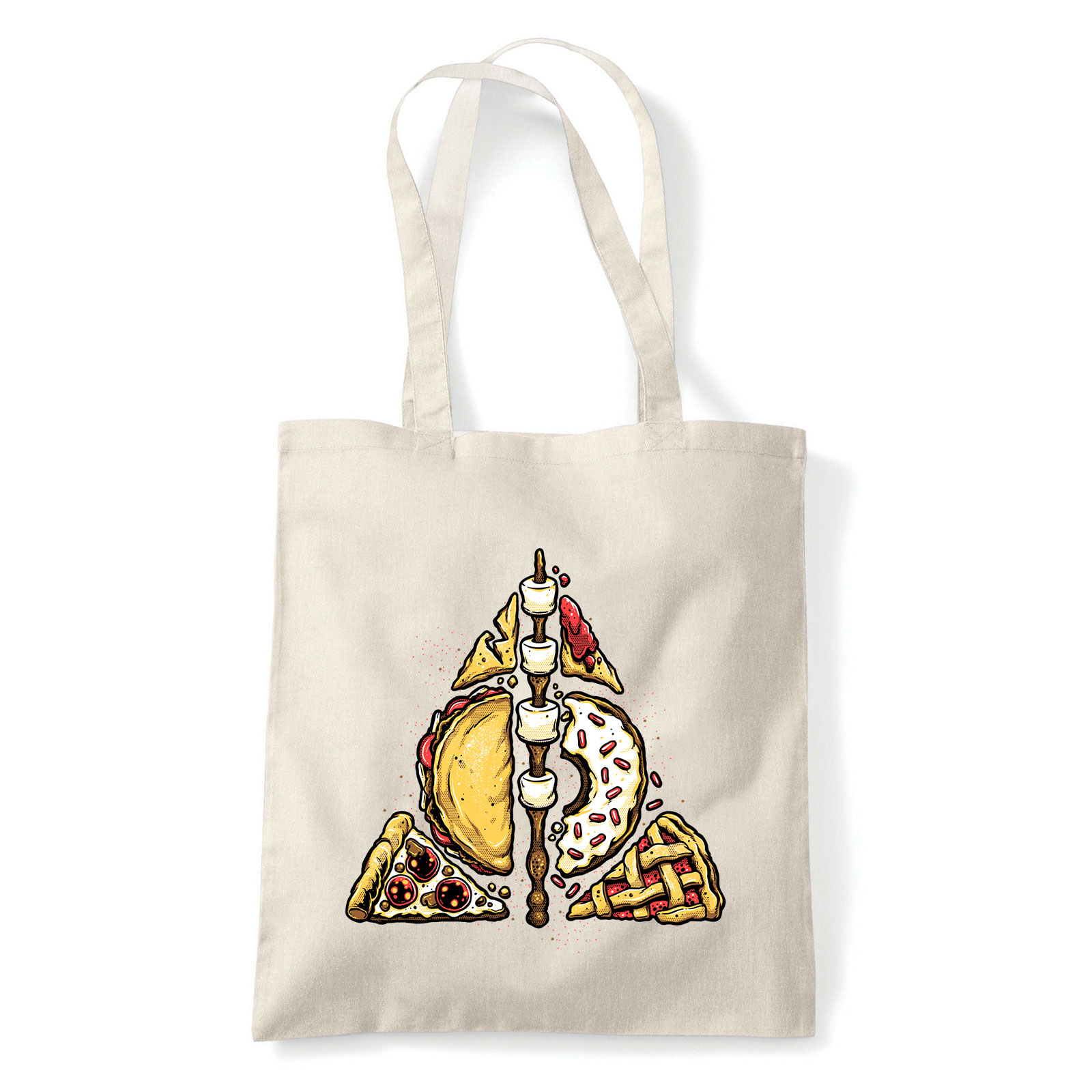 pizza gofri halál ereklyéi humor gyorskaja Homok Shopper Vászontáska