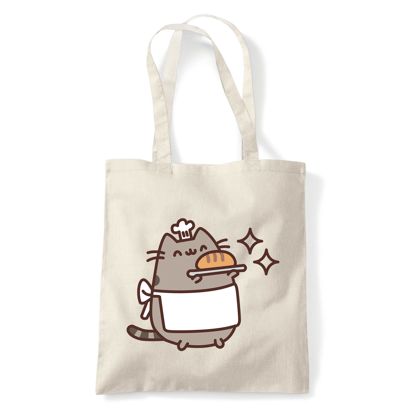 pusheen pék macska macskás cica cicás Homok Shopper Vászontáska