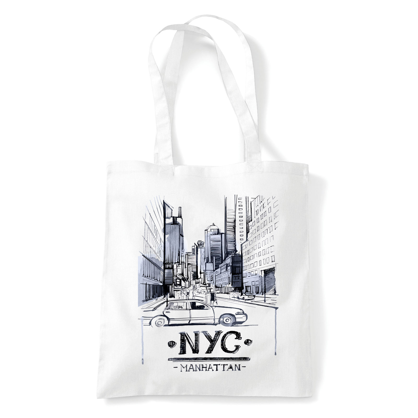 new york manhattan Fehér Shopper Vászontáska
