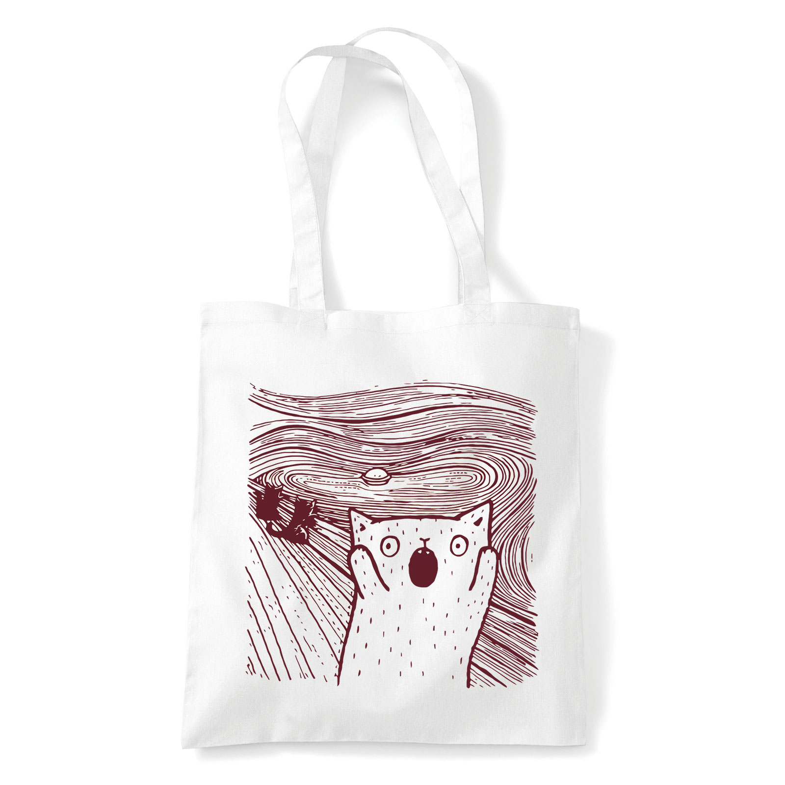a sikoly macska macskás cica cicás Fehér Shopper Vászontáska