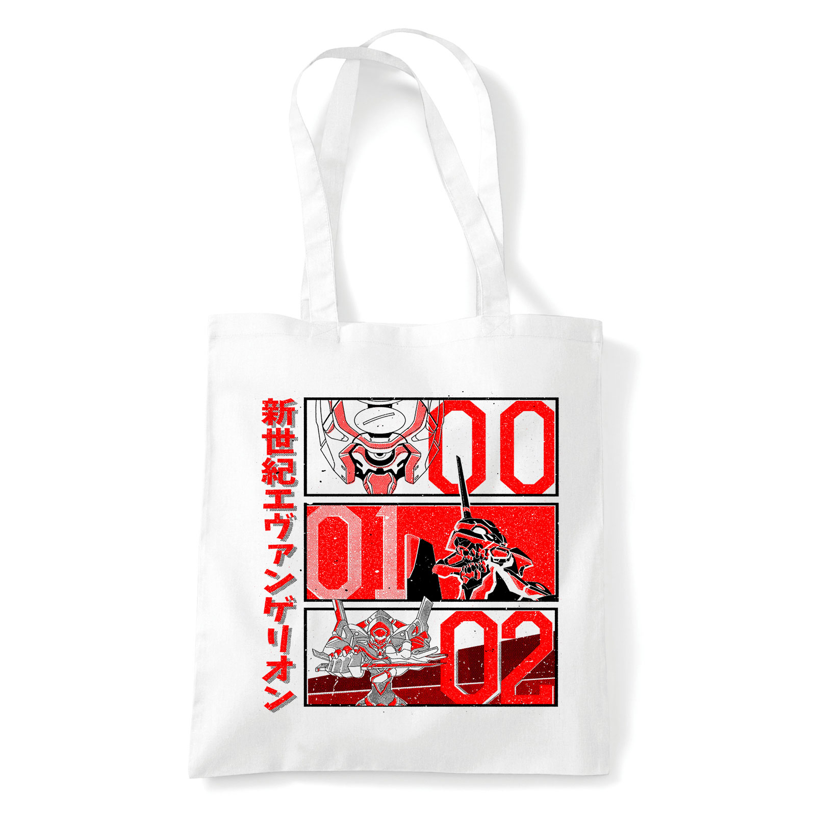 evangelion Fehér Shopper Vászontáska
