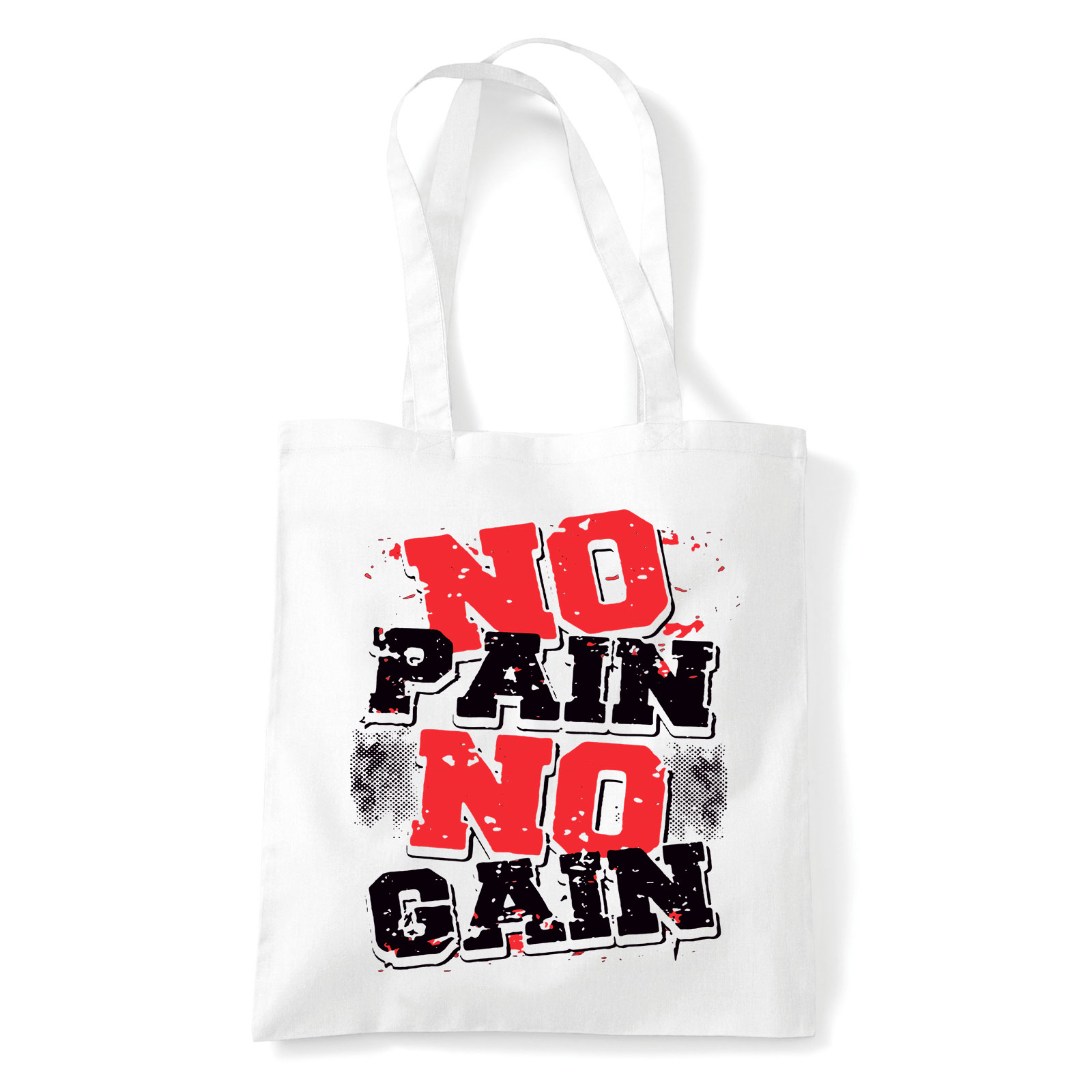 kondi kondizás no pain no gain kondis Fehér Shopper Vászontáska