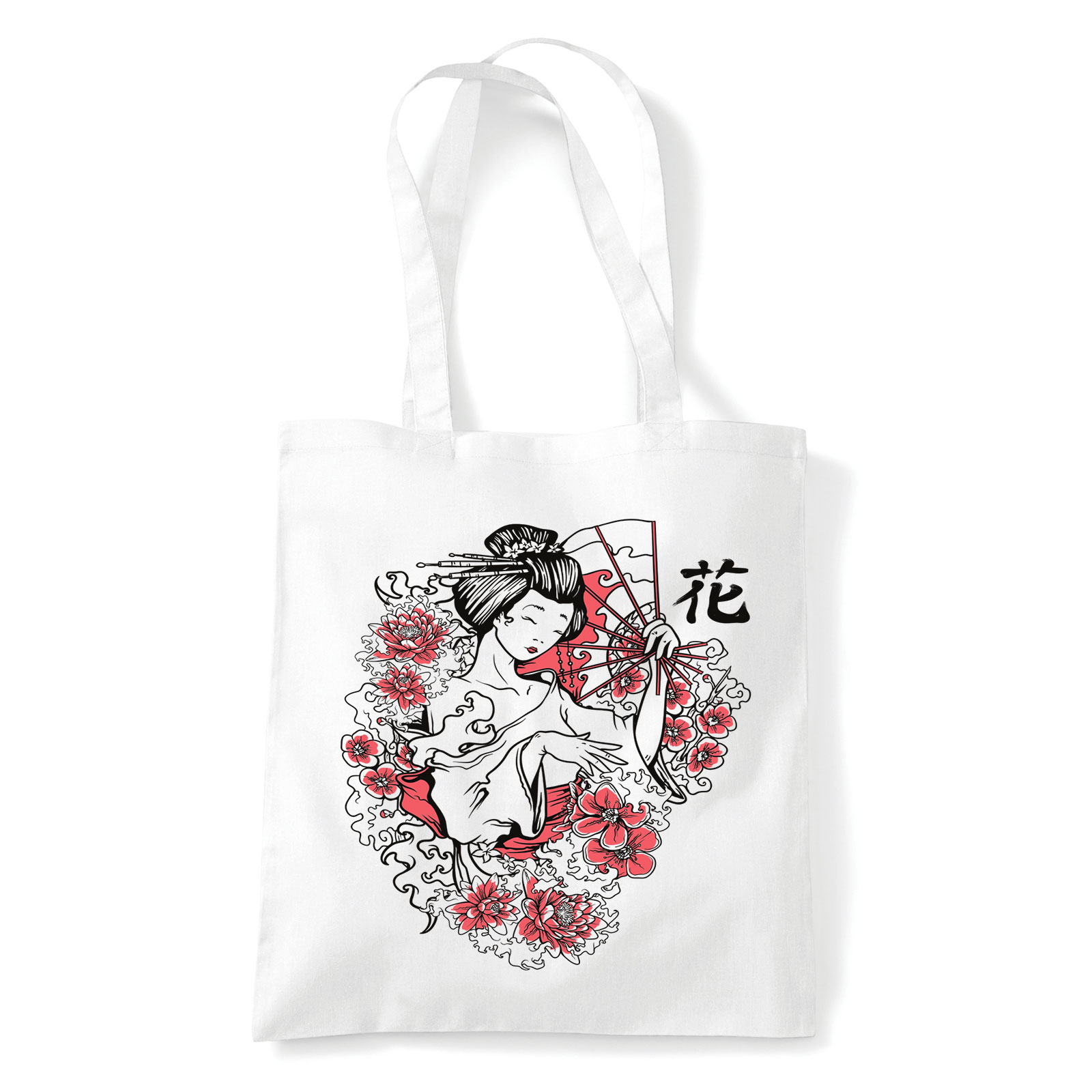 japán gésa Fehér Shopper Vászontáska
