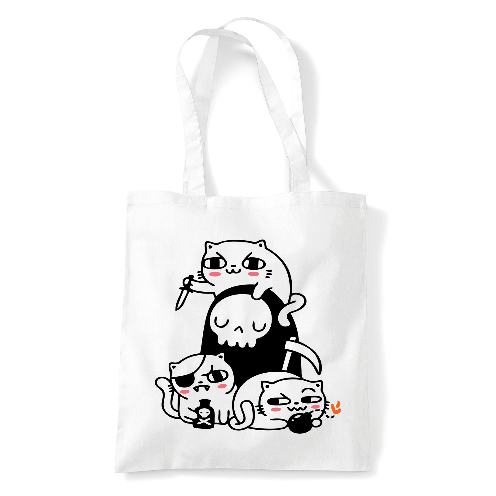 macska macskás cica cicás Fehér Shopper Vászontáska