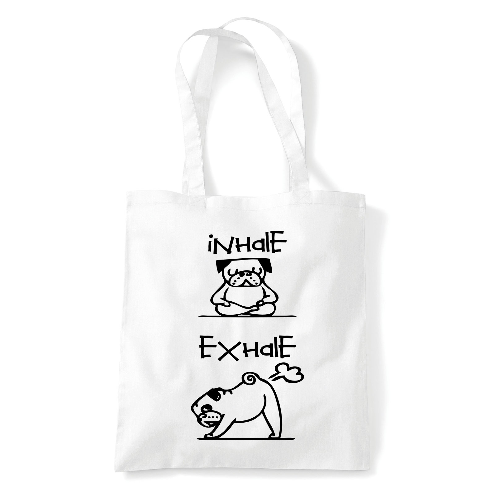 kutyás kutya humor belégzés kilégzés Fehér Shopper Vászontáska