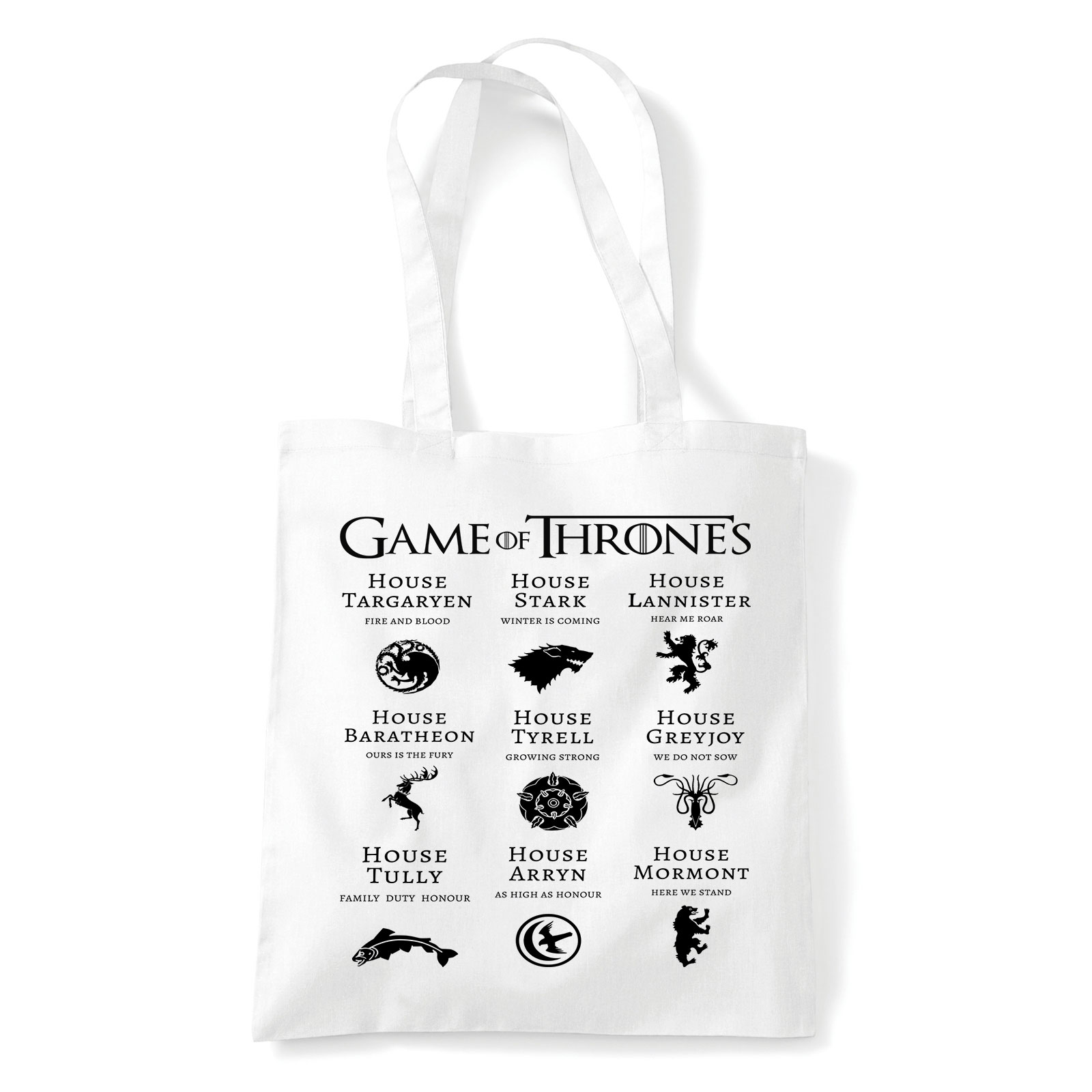 trónok harca game of thrones stark lannister Fehér Shopper Vászontáska