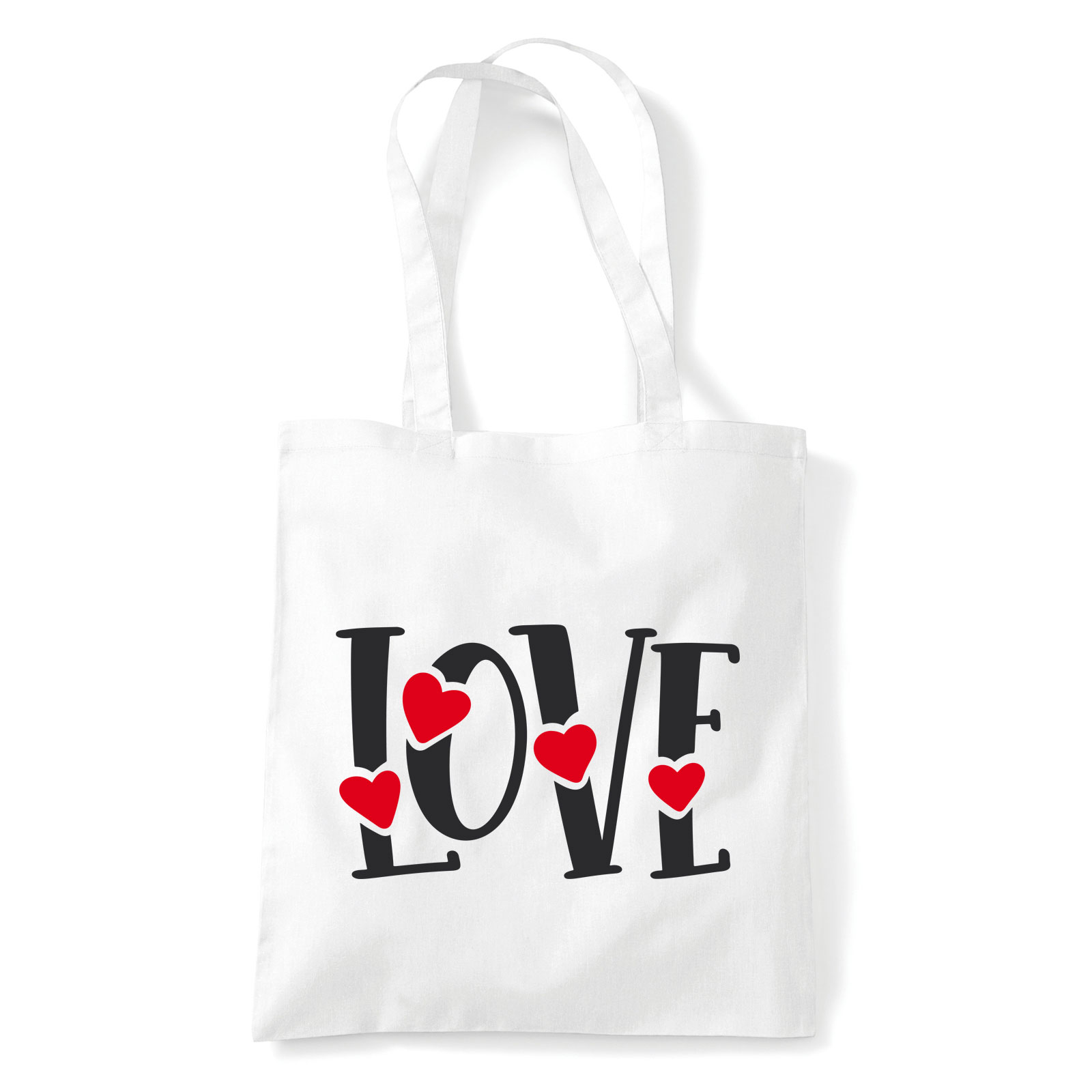 Love Szív Fehér Shopper Vászontáska