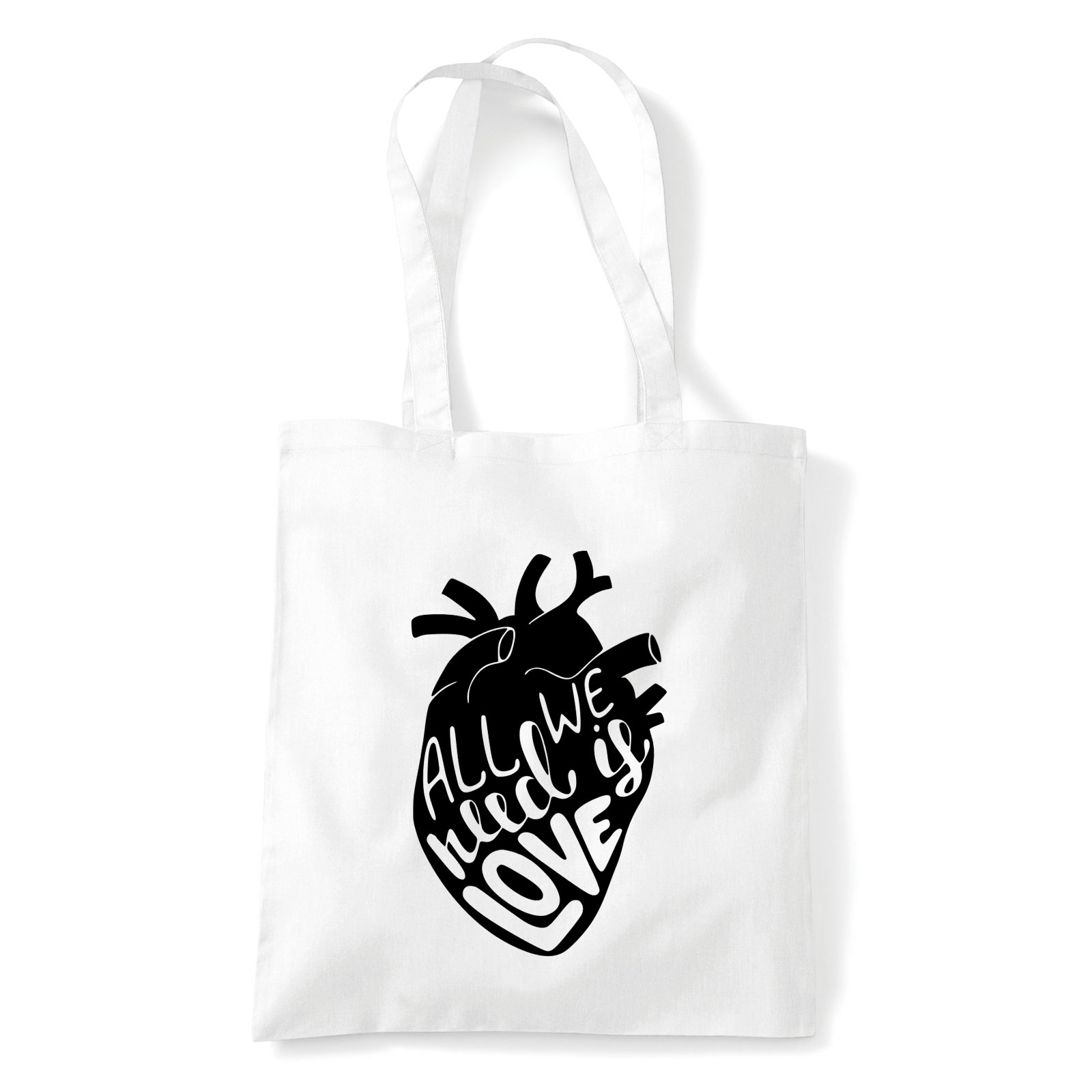 Love Szív Biológia Igazi Szív Fehér Shopper Vászontáska