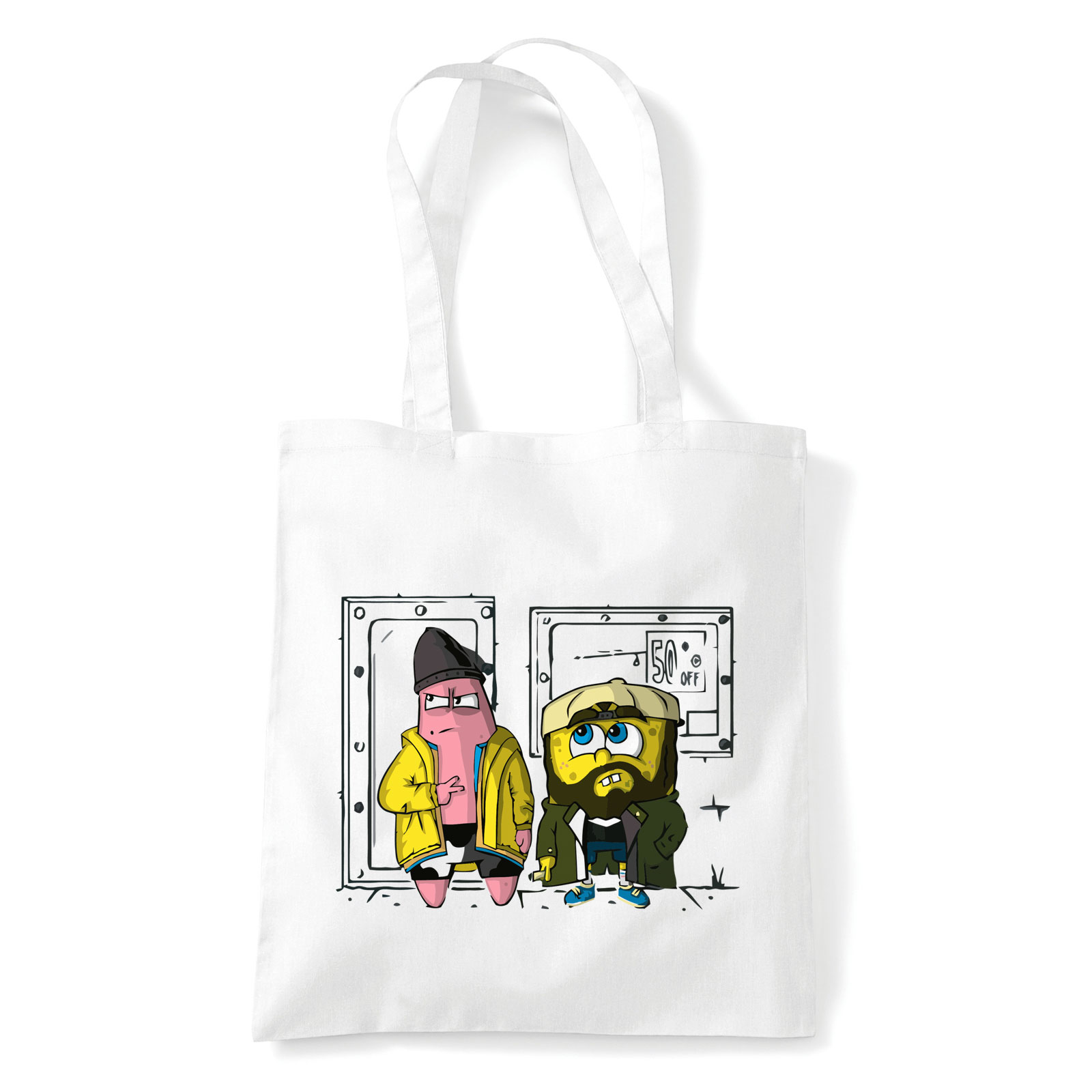 spongya bob jay és néma bob Fehér Shopper Vászontáska