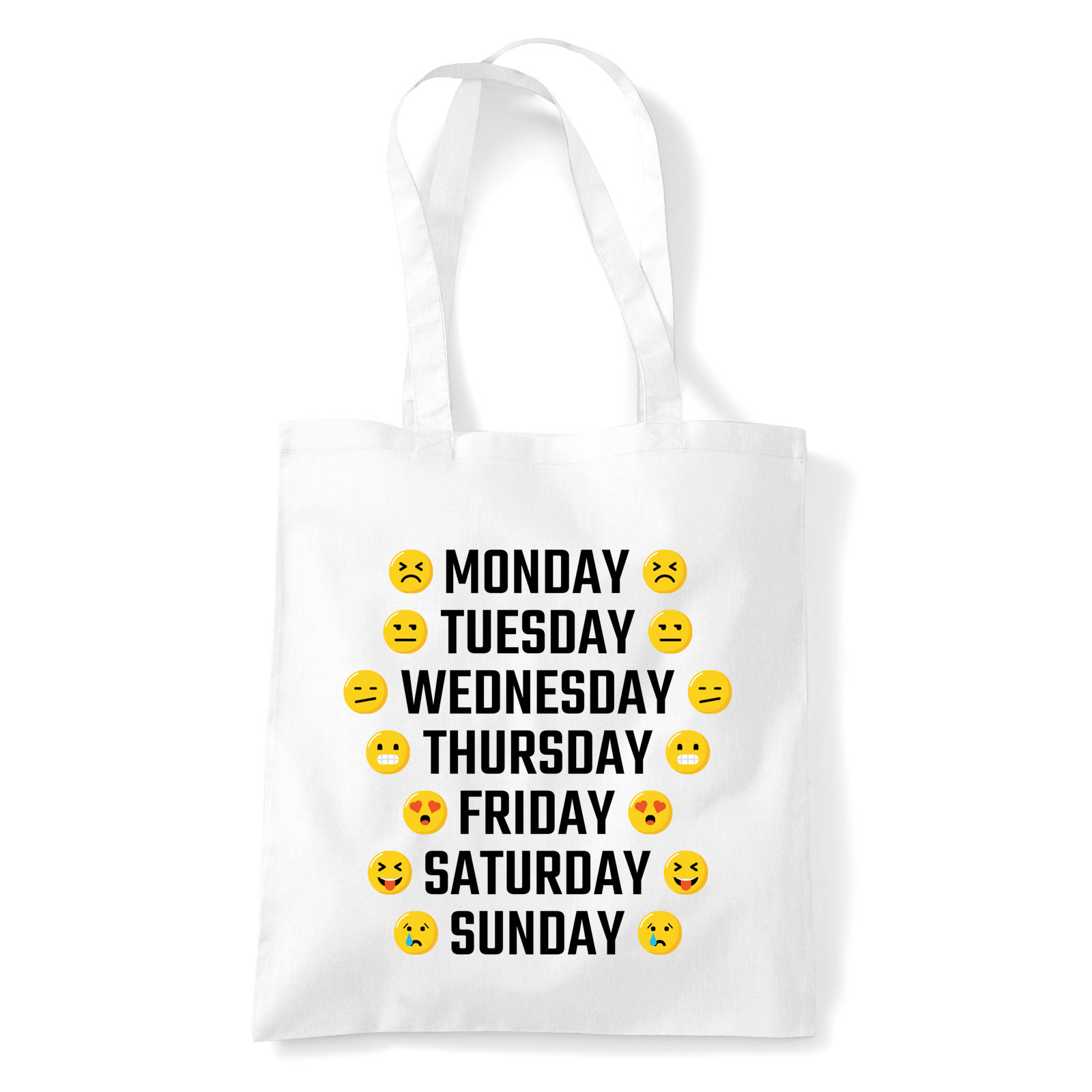 Napi Emoji hangulatjel Fehér Shopper Vászontáska