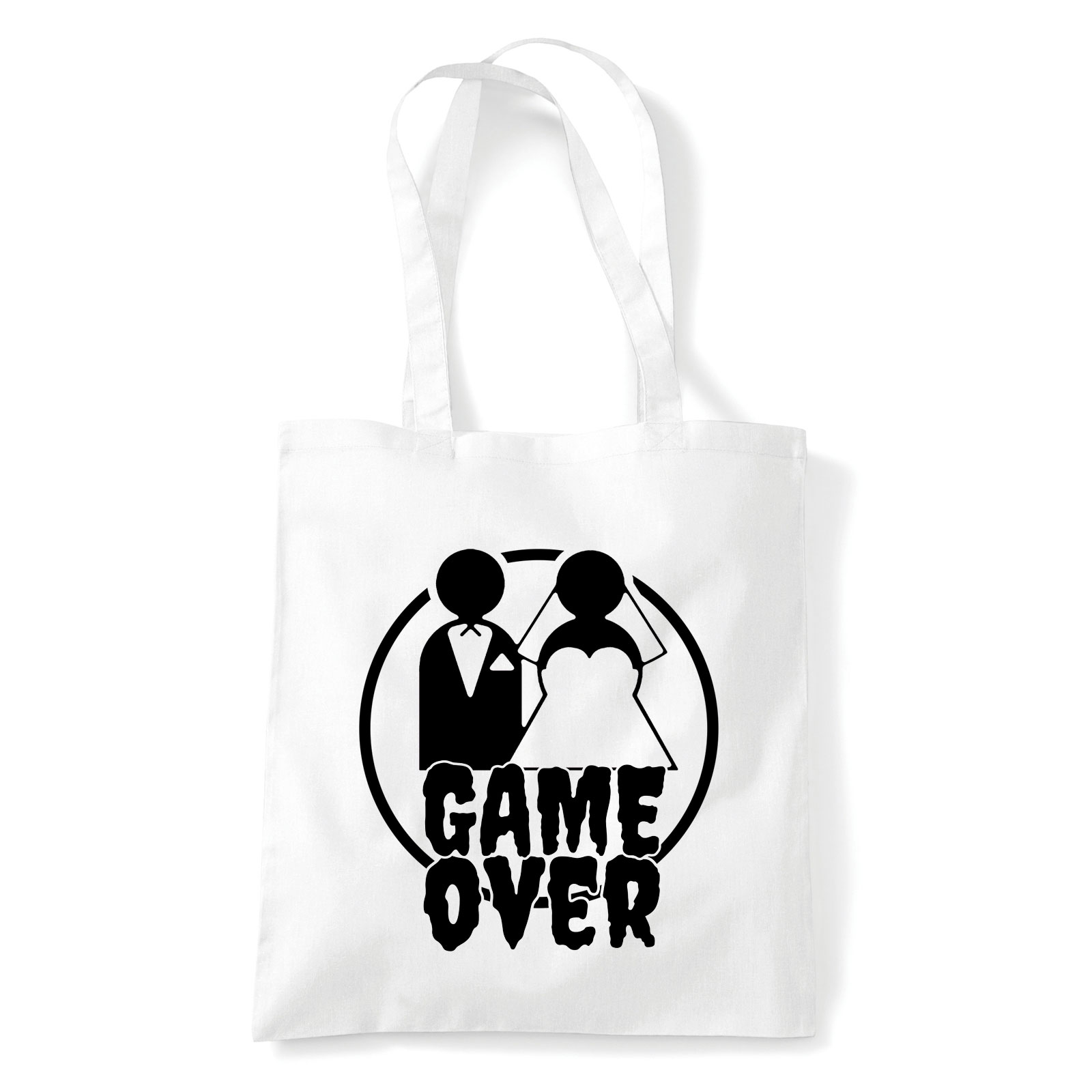 game over legénybúcsú humor Fehér Shopper Vászontáska