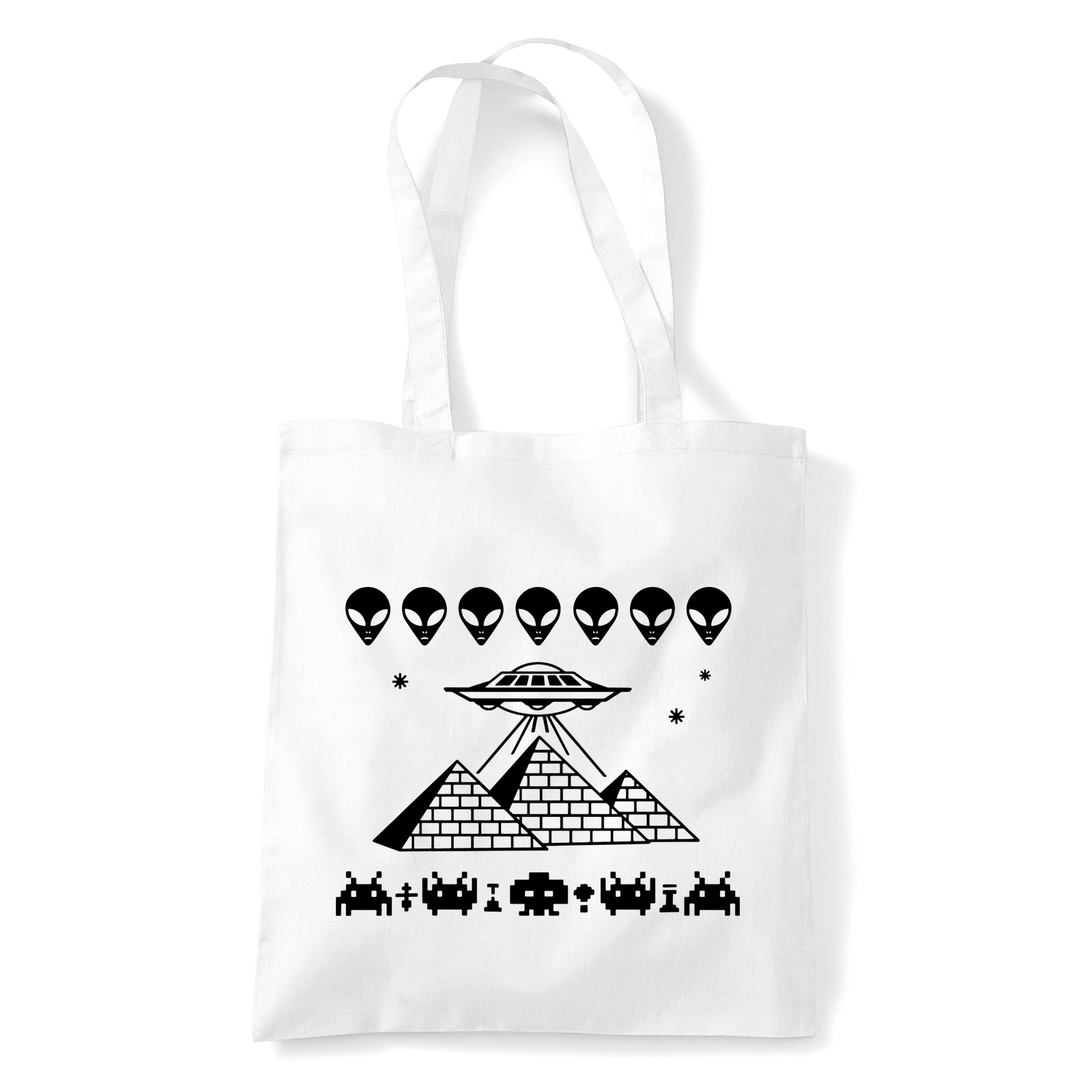Alien ufo piramisok Fehér Shopper Vászontáska