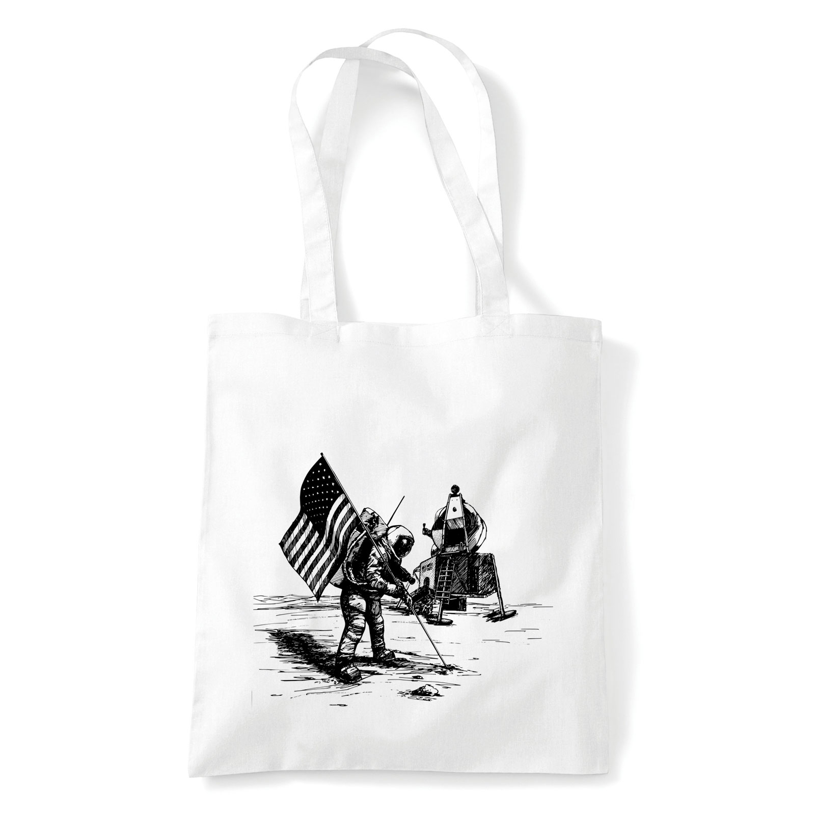 ember a holdon nasa apollo űrhajós asztronauta Fehér Shopper Vászontáska