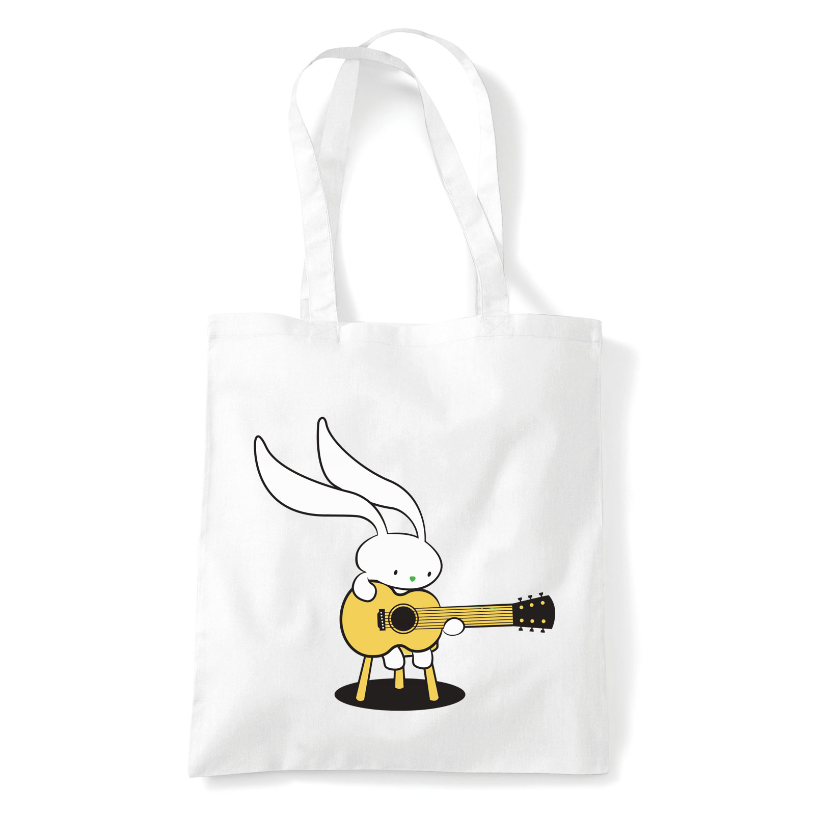 gitáros nyuszi Fehér Shopper Vászontáska