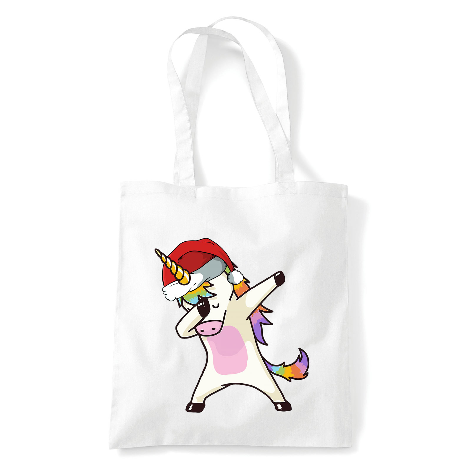 unikornis karácsony dabbing Fehér Shopper Vászontáska
