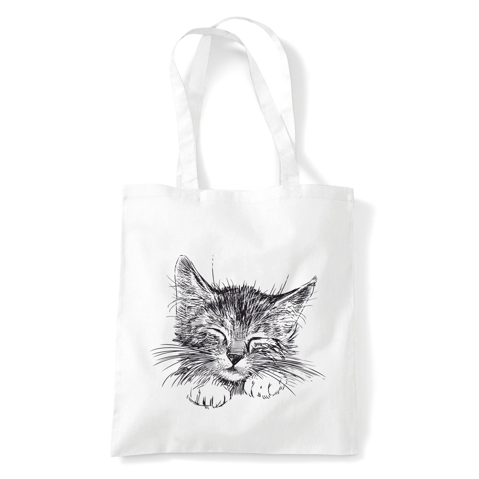 macska macskás cica cicás Fehér Shopper Vászontáska