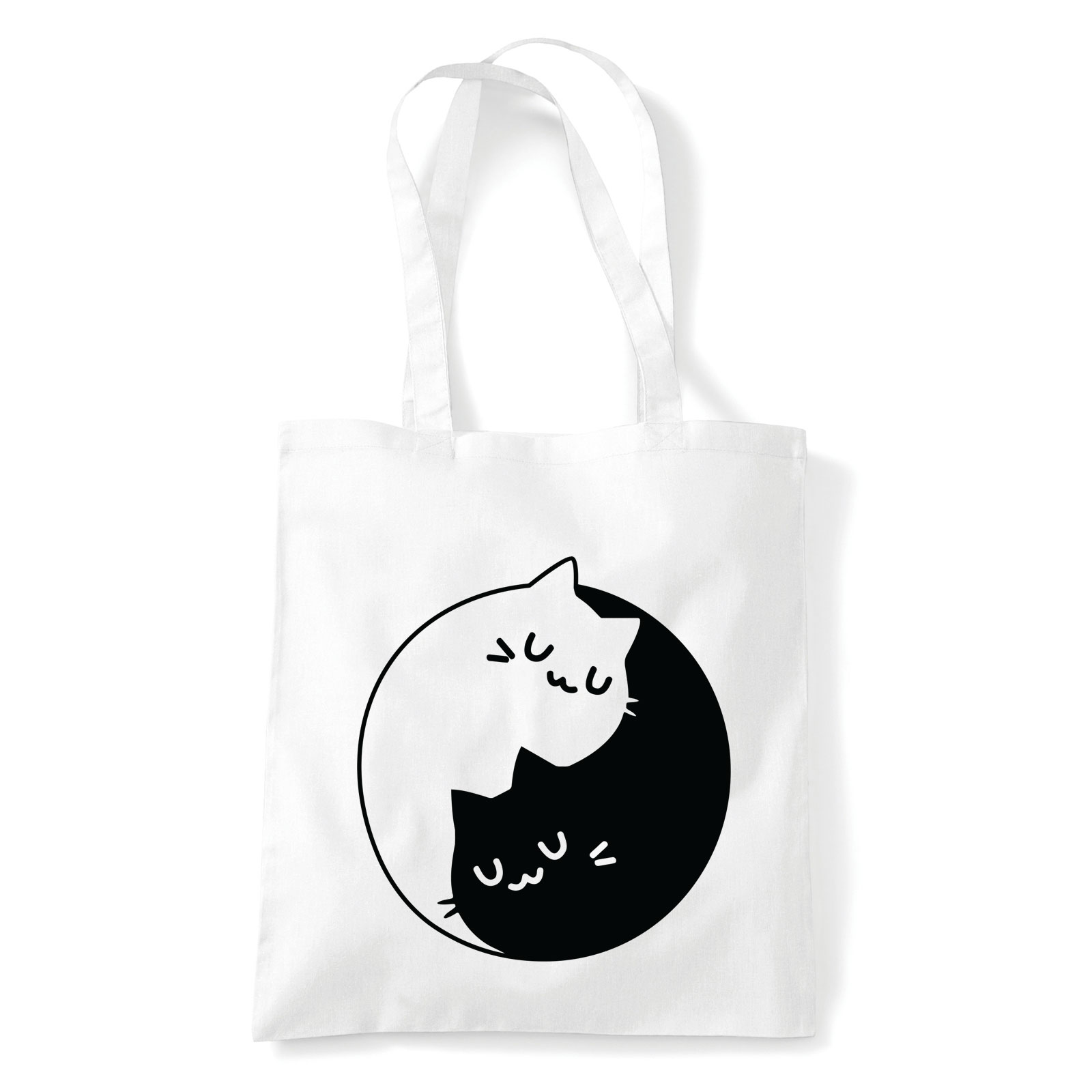 yin yang cica macska macskás macskák Fehér Shopper Vászontáska