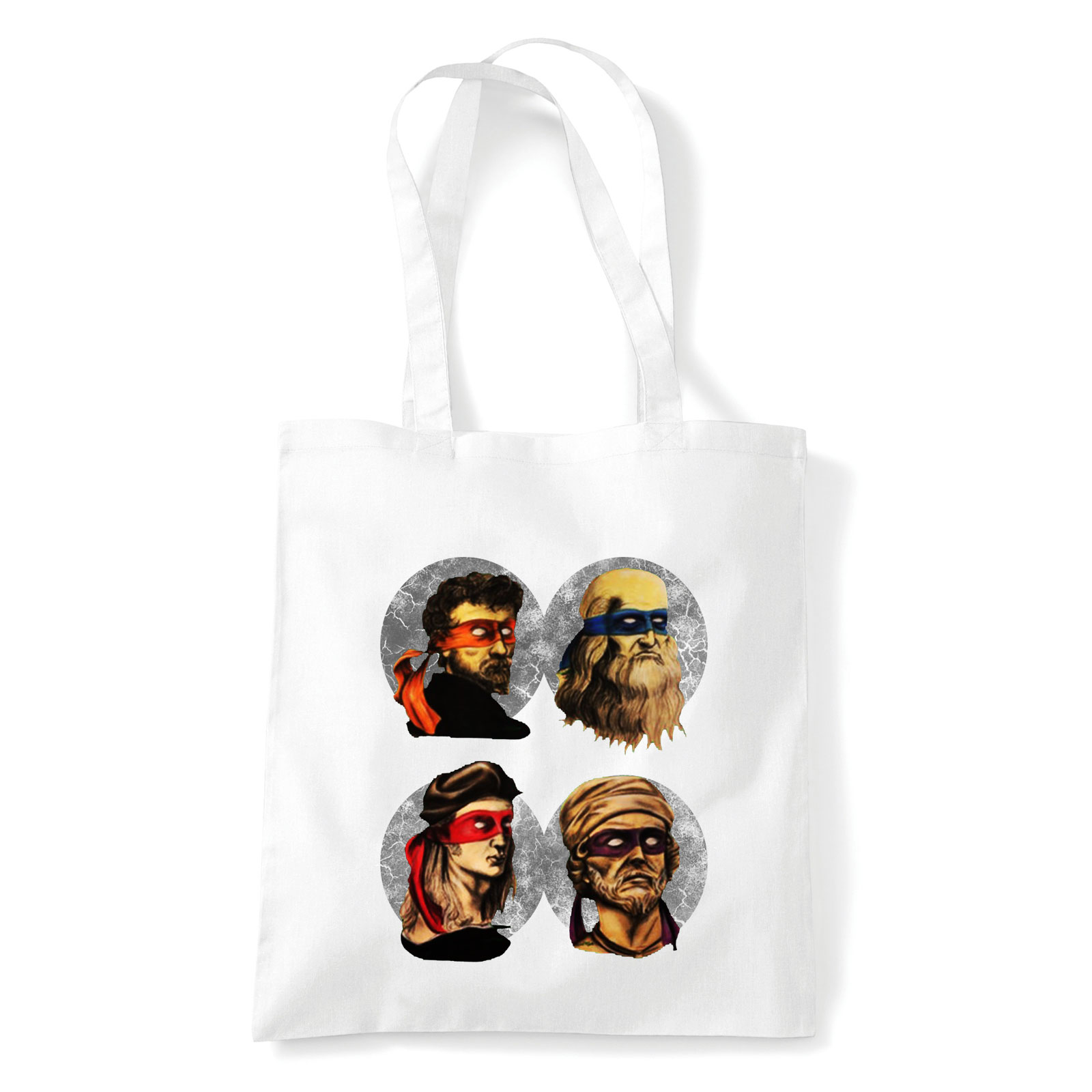 Leonardo Michelangelo Raffaello Donatello reneszánsz Fehér Shopper Vászontáska