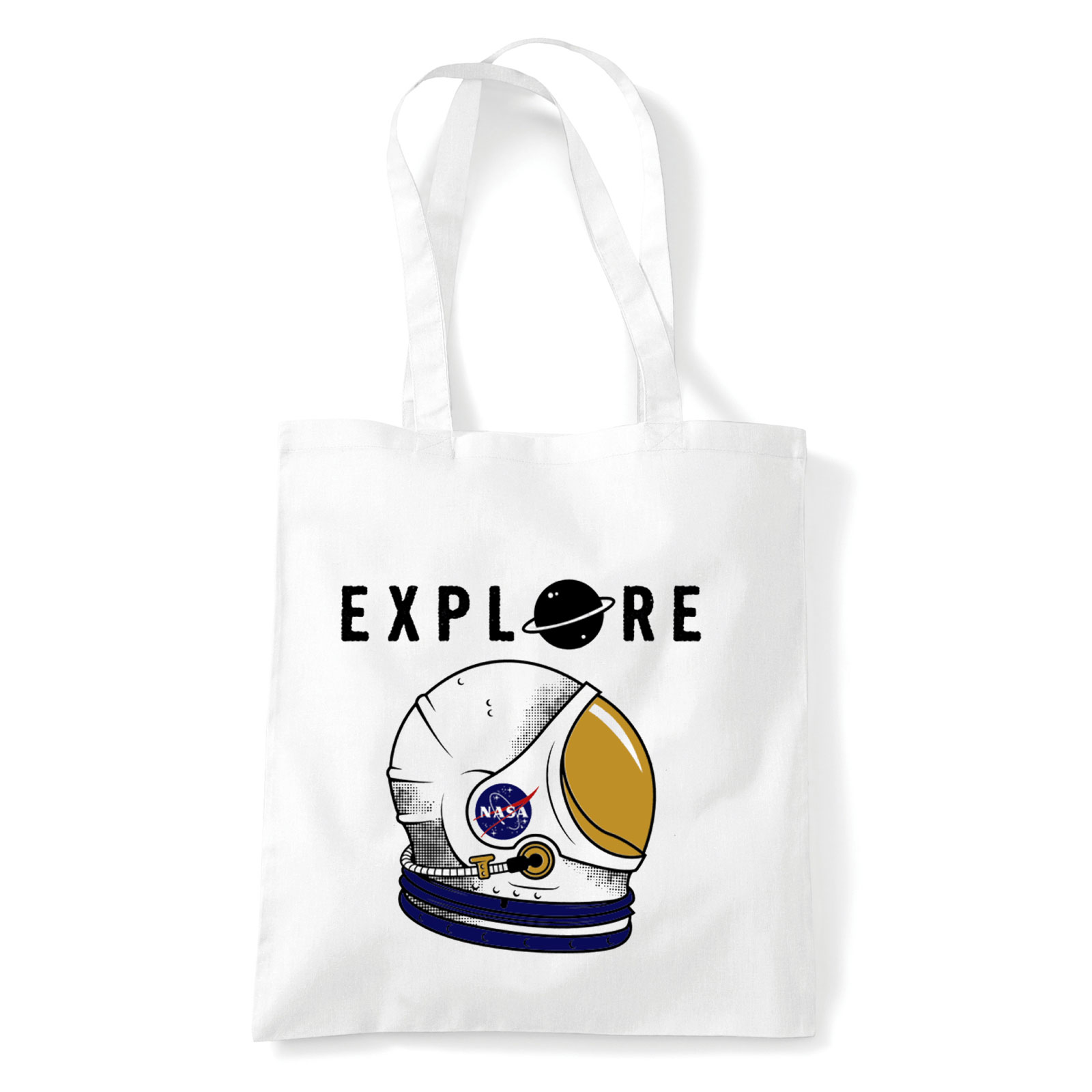 explore csillagászat tudomány nasa asztronauta űrhajós Fehér Shopper Vászontáska
