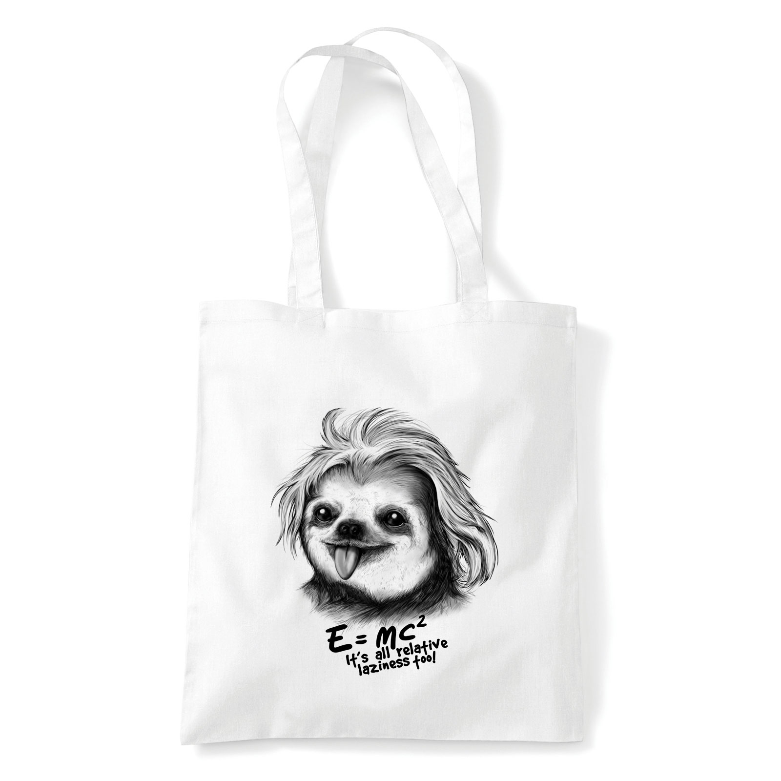 lajhár einstein e mc négyzet Fehér Shopper Vászontáska