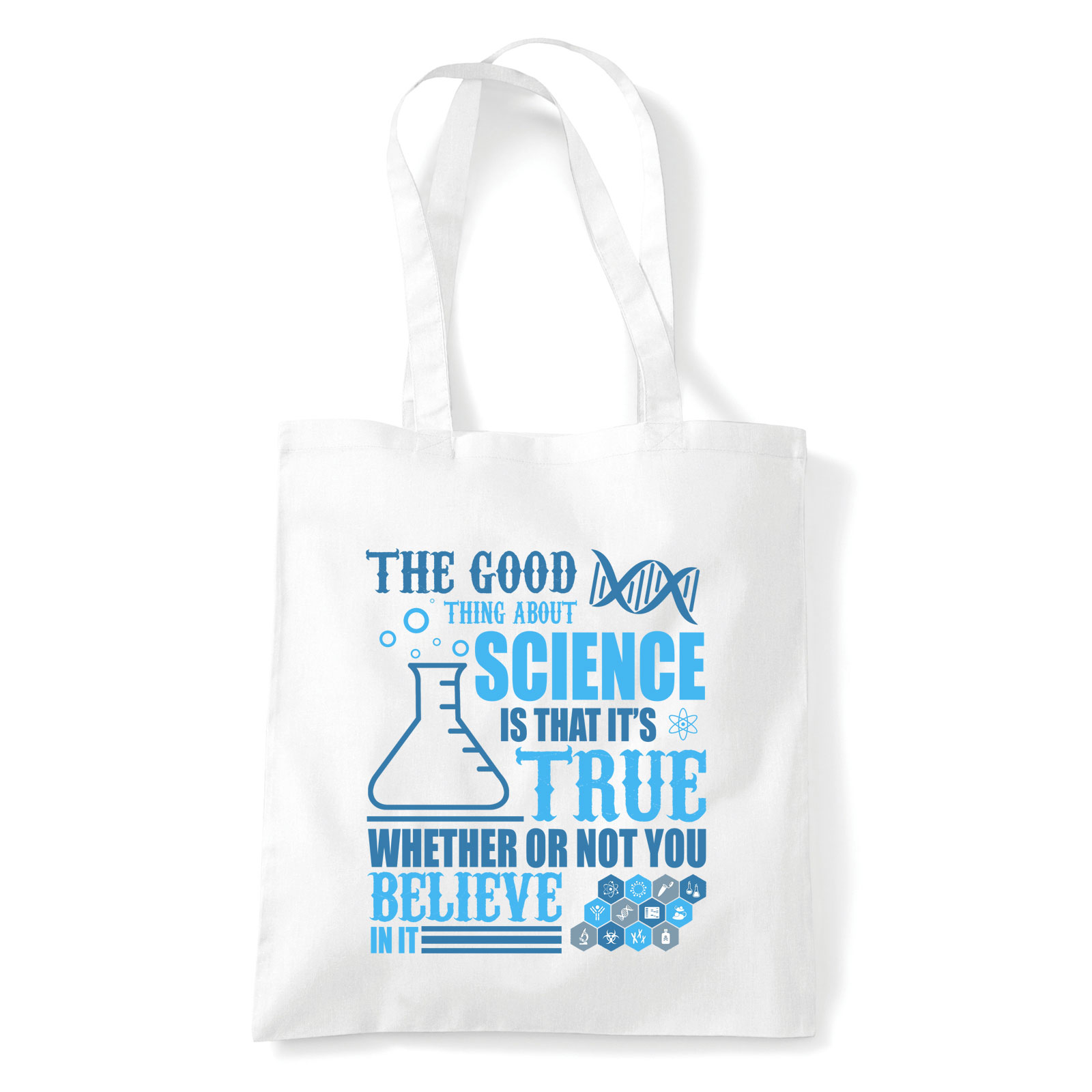 science tudomány neil degrasse tyson idézet Fehér Shopper Vászontáska