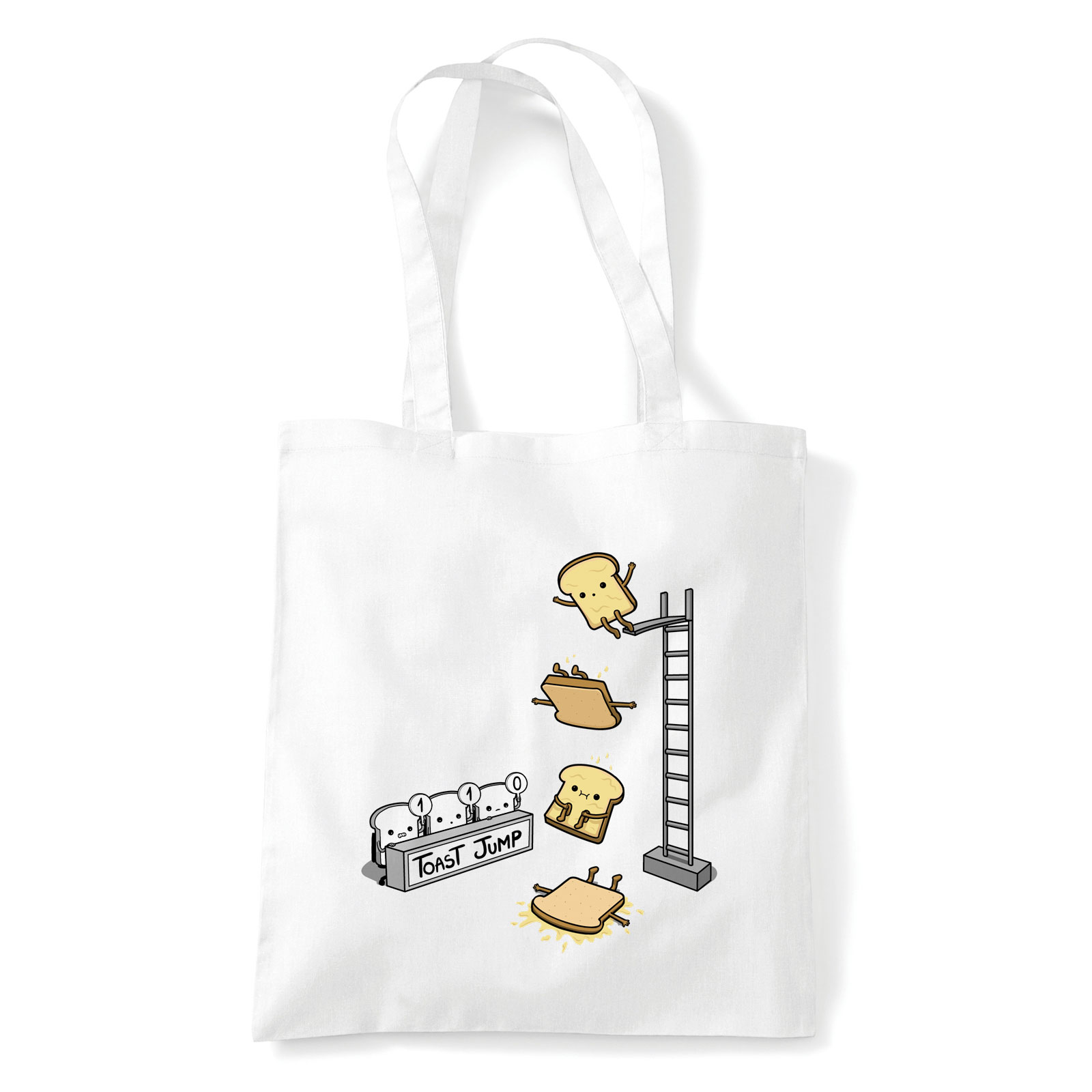 toast jump kenyér humor Fehér Shopper Vászontáska