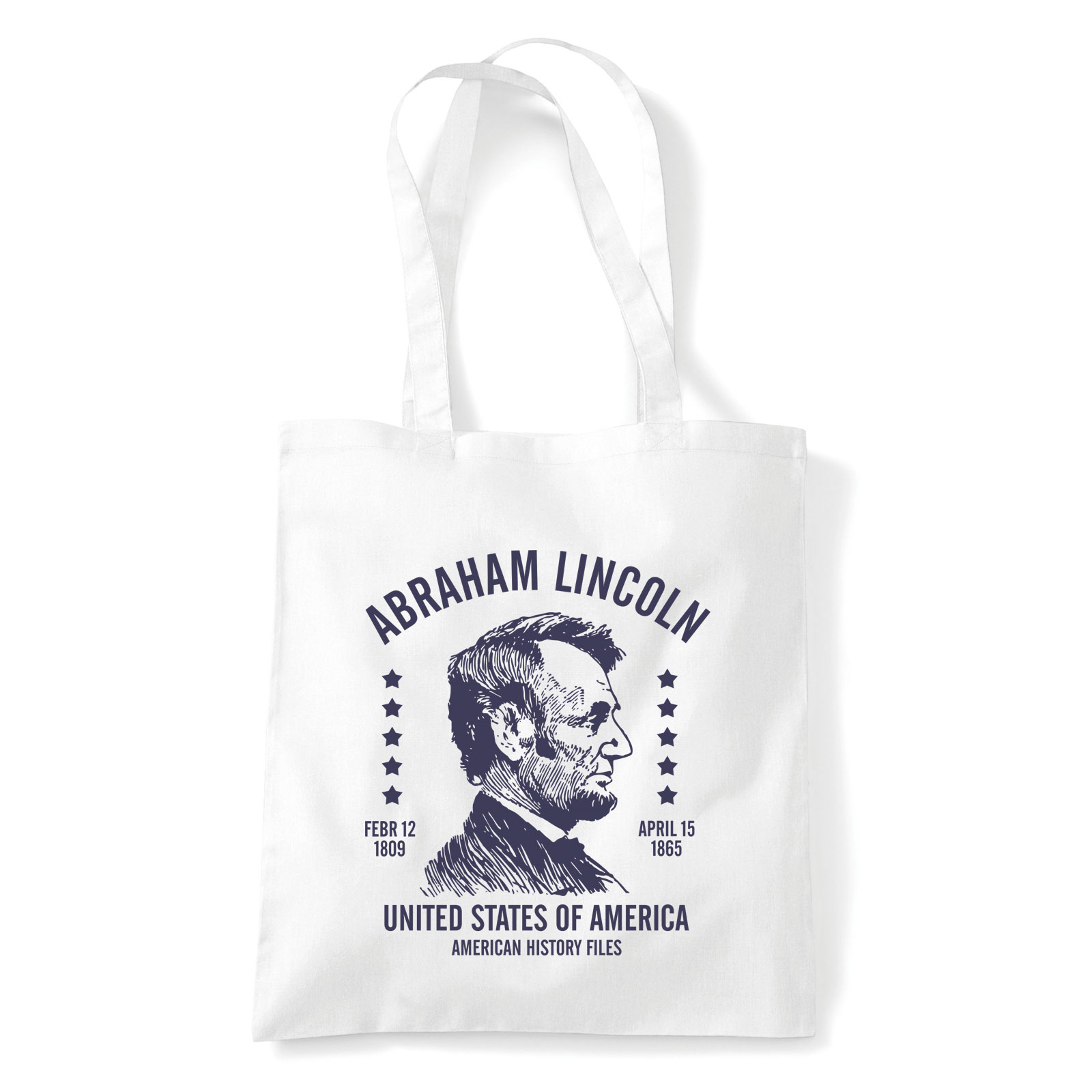 Abraham Lincoln Fehér Shopper Vászontáska