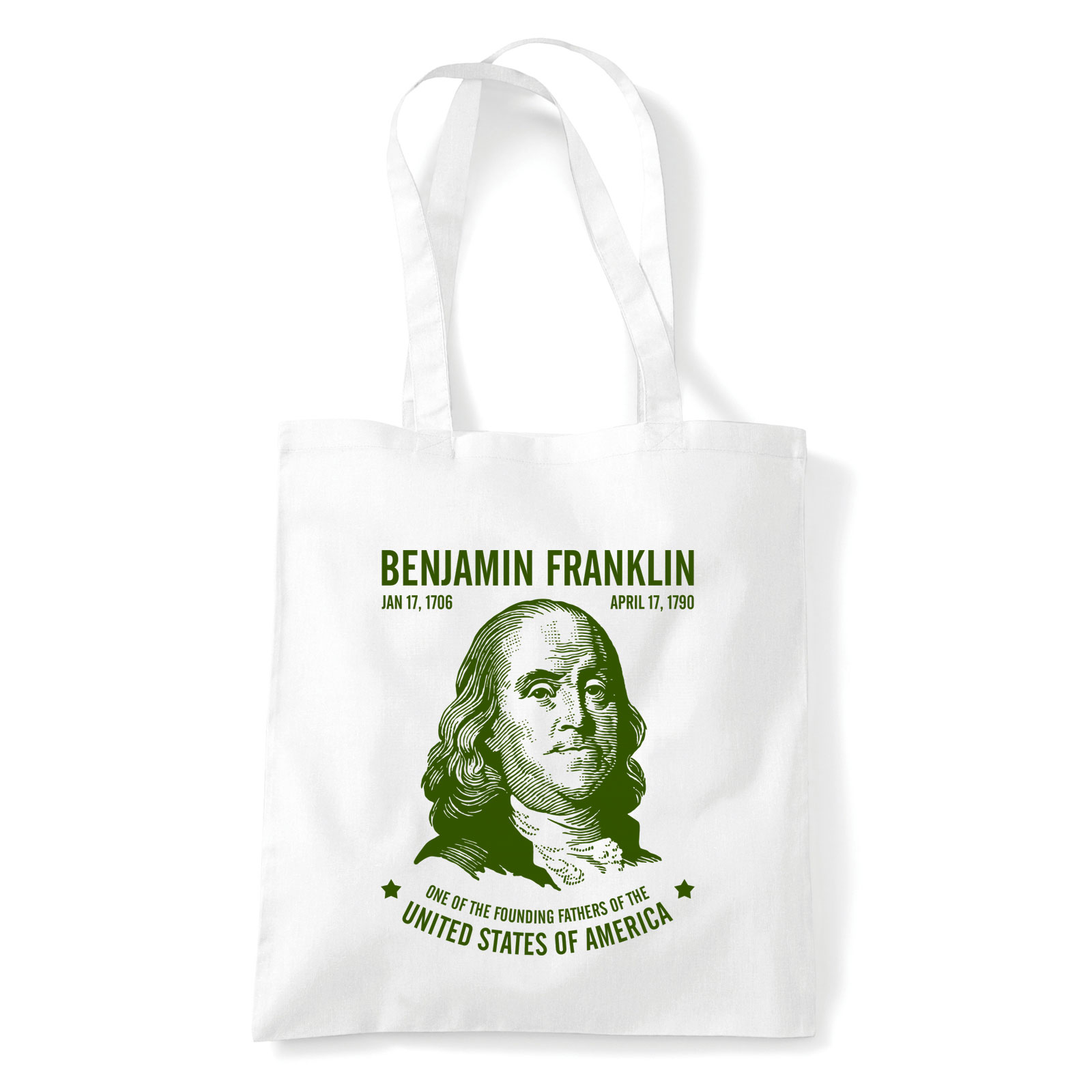benjamin franklin Fehér Shopper Vászontáska