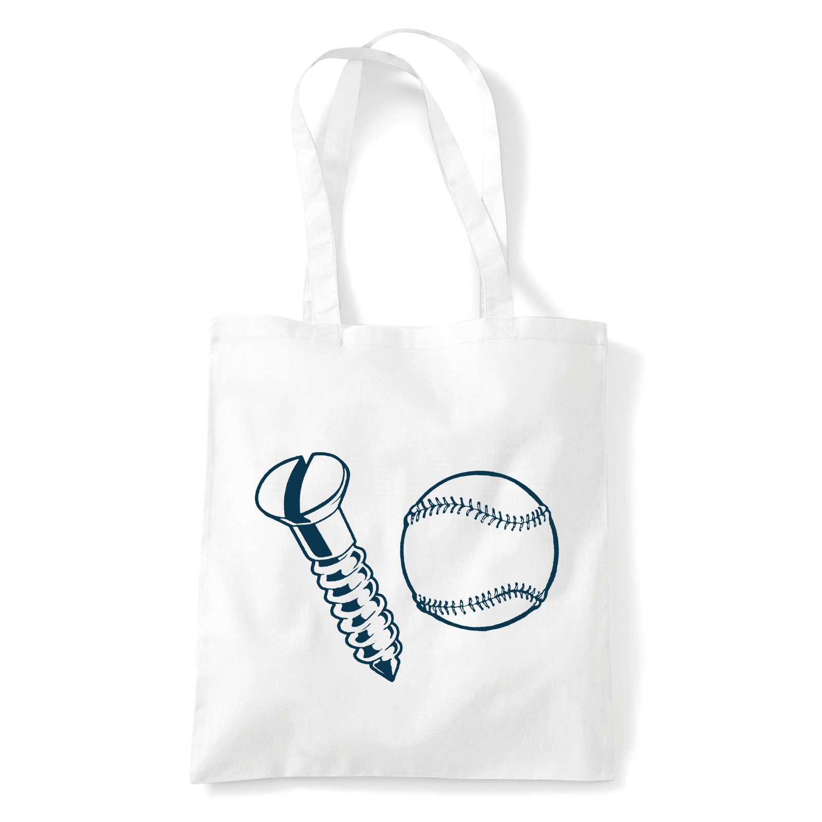 Baseball labda és csavar Fehér Shopper Vászontáska