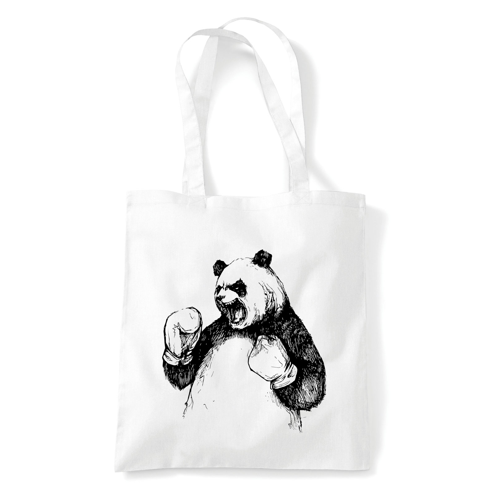 boxoló panda Fehér Shopper Vászontáska