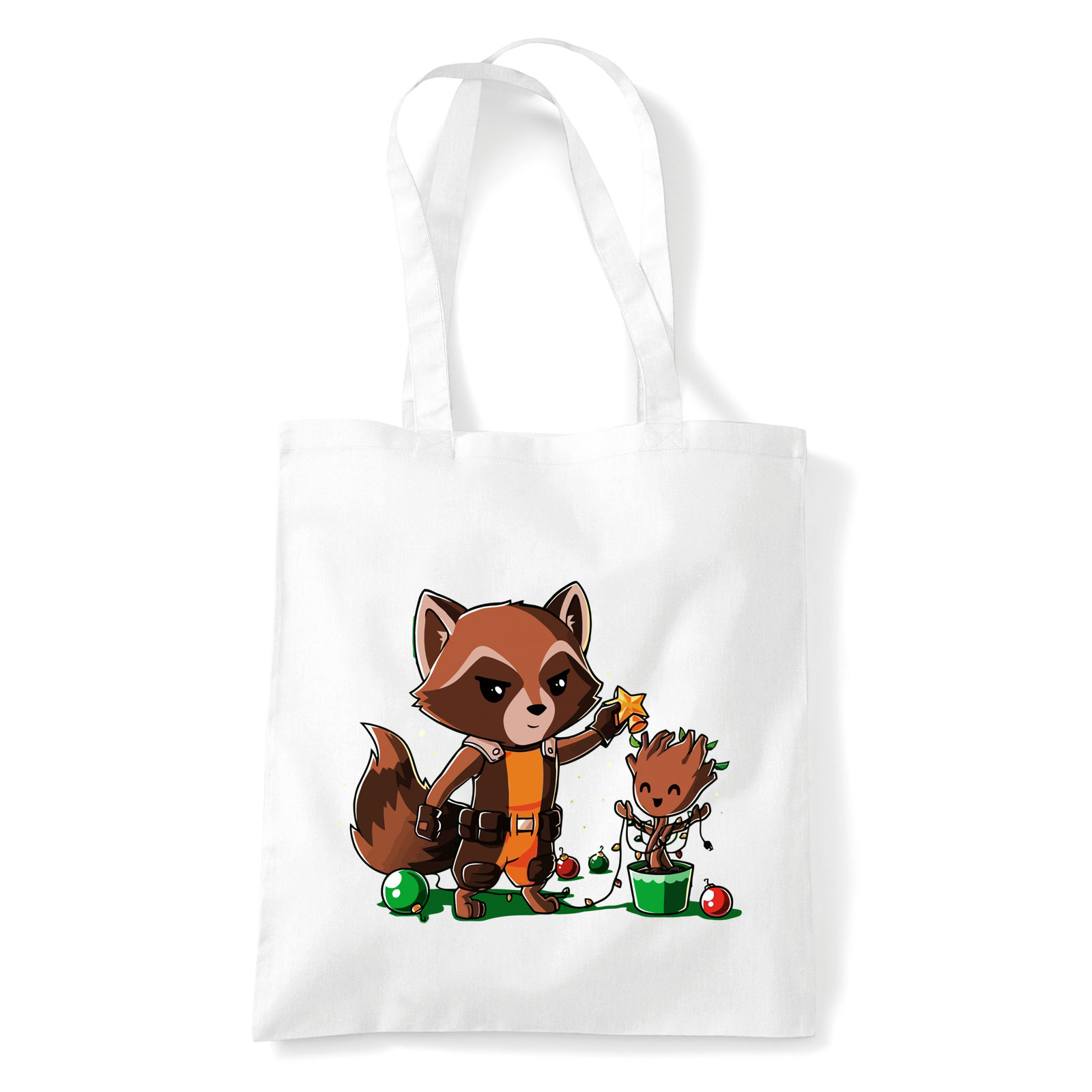 groot rocket raccoon Fehér Shopper Vászontáska