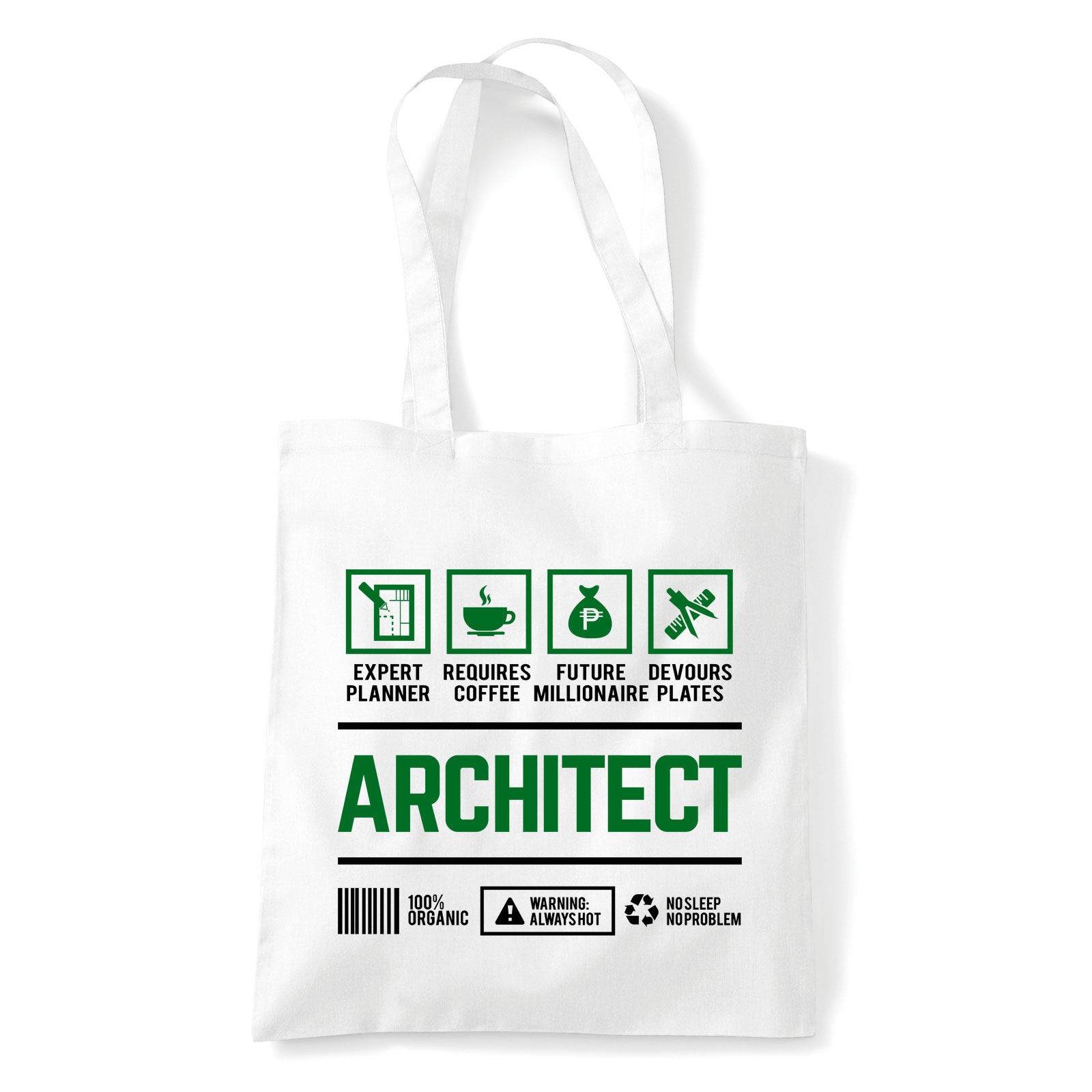 Építész építő architect Fehér Shopper Vászontáska